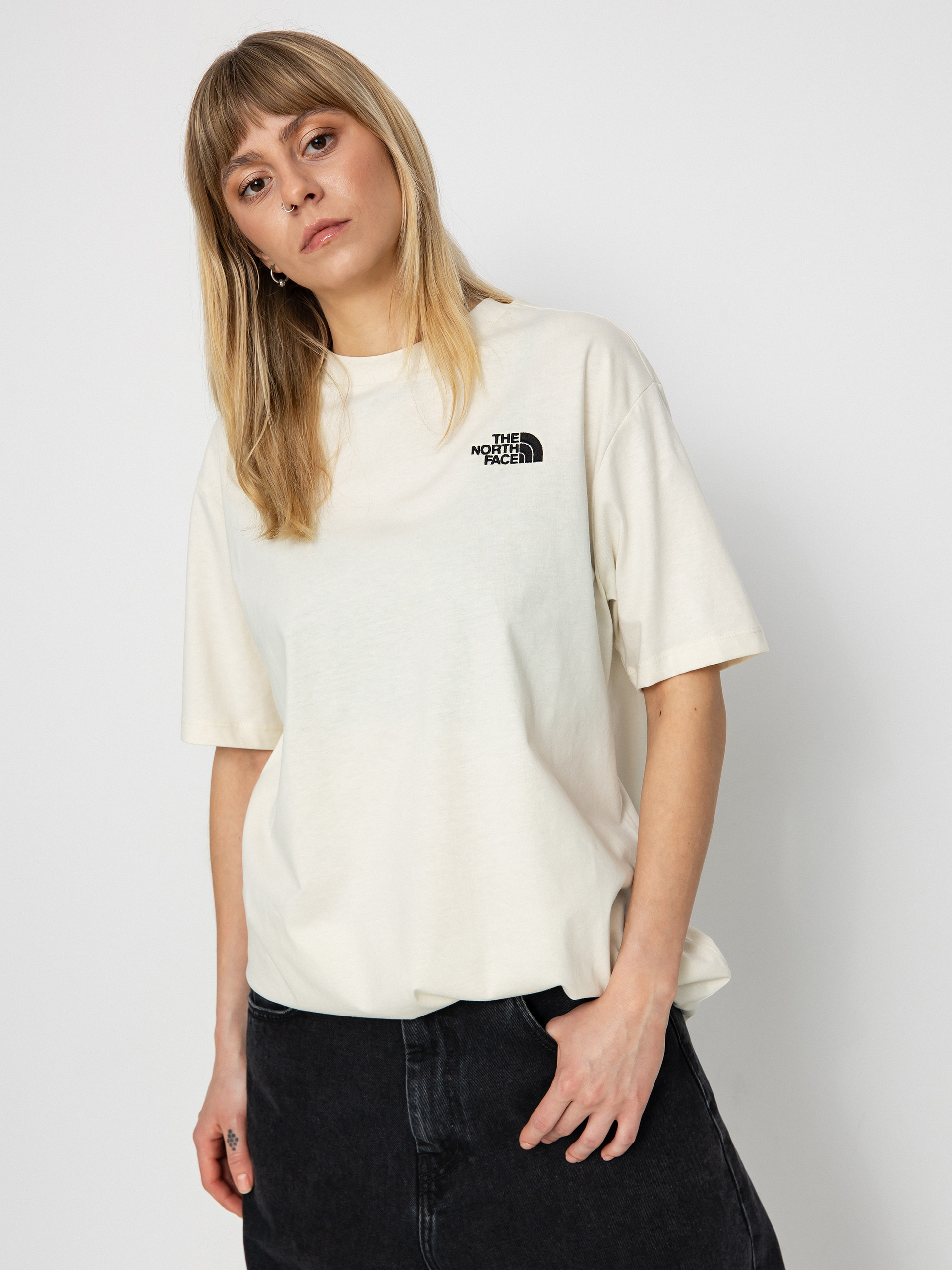 The North Face Essential Oversize Wmn T Shirt beige white dune