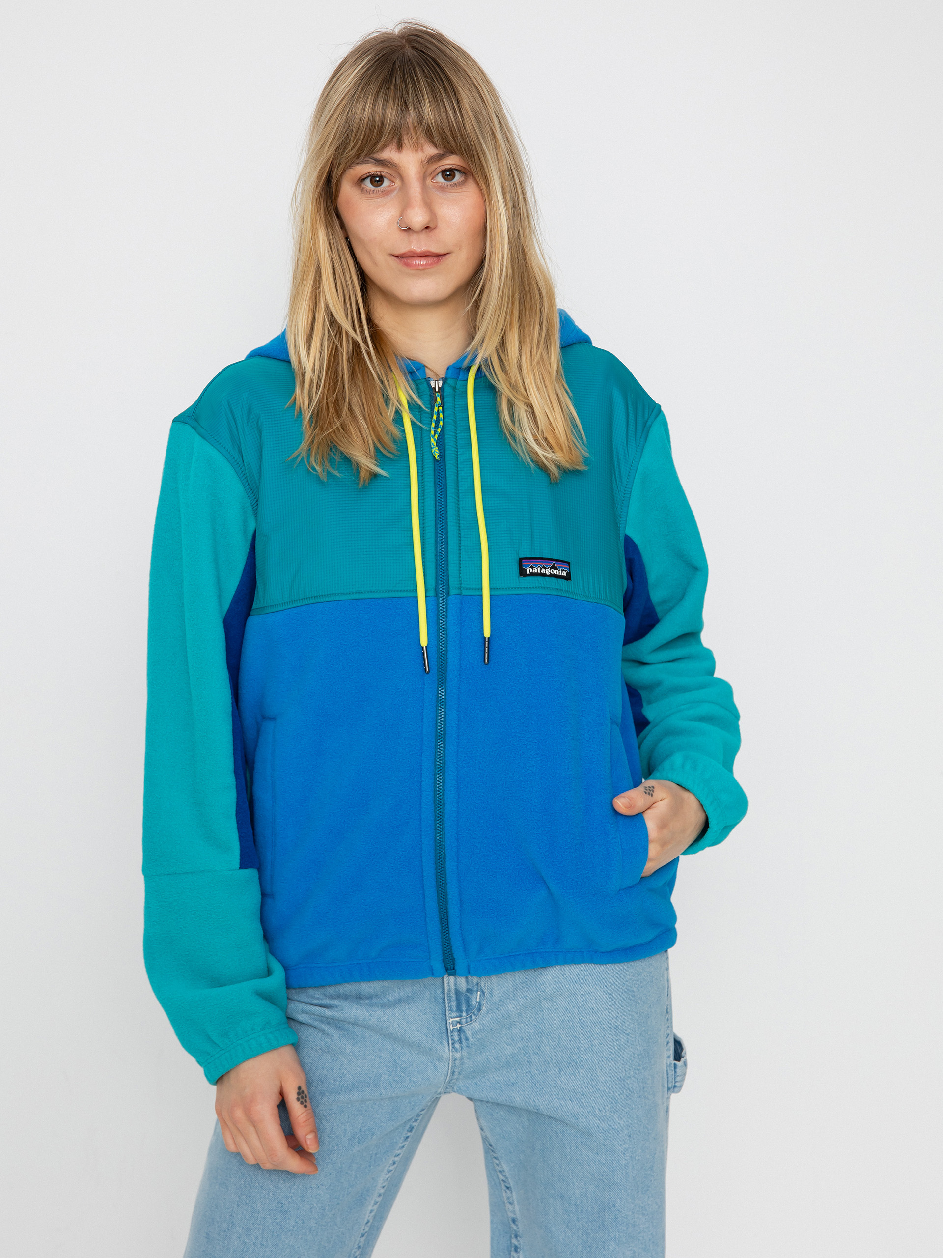 Damen Patagonia Microdini Hoody Fleece Jacke (vessel blue)