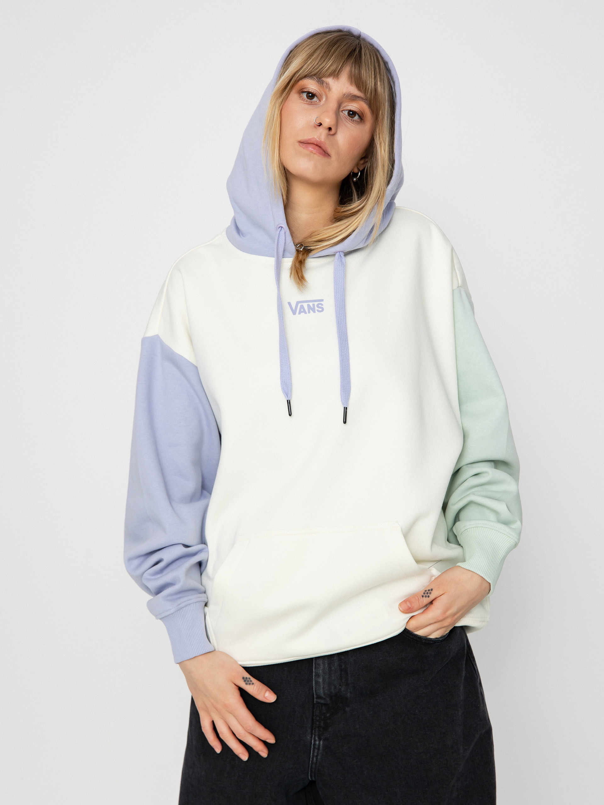 Vans Colorblock Os HD Wmn Hoodie white marshmallow cosmic sky