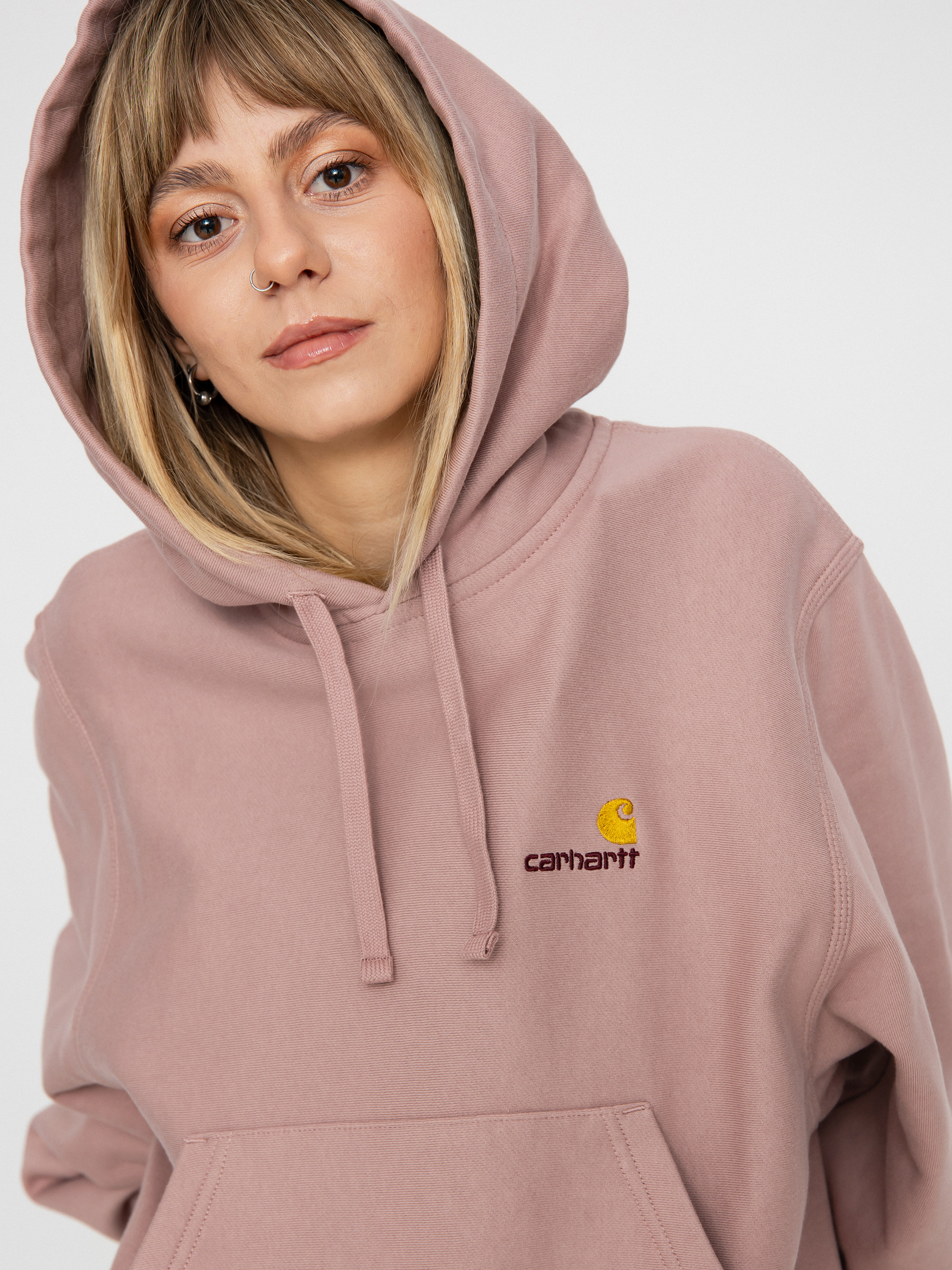 Carhartt WIP American Script HD Wmn Hoodie - pink (glassy pink)