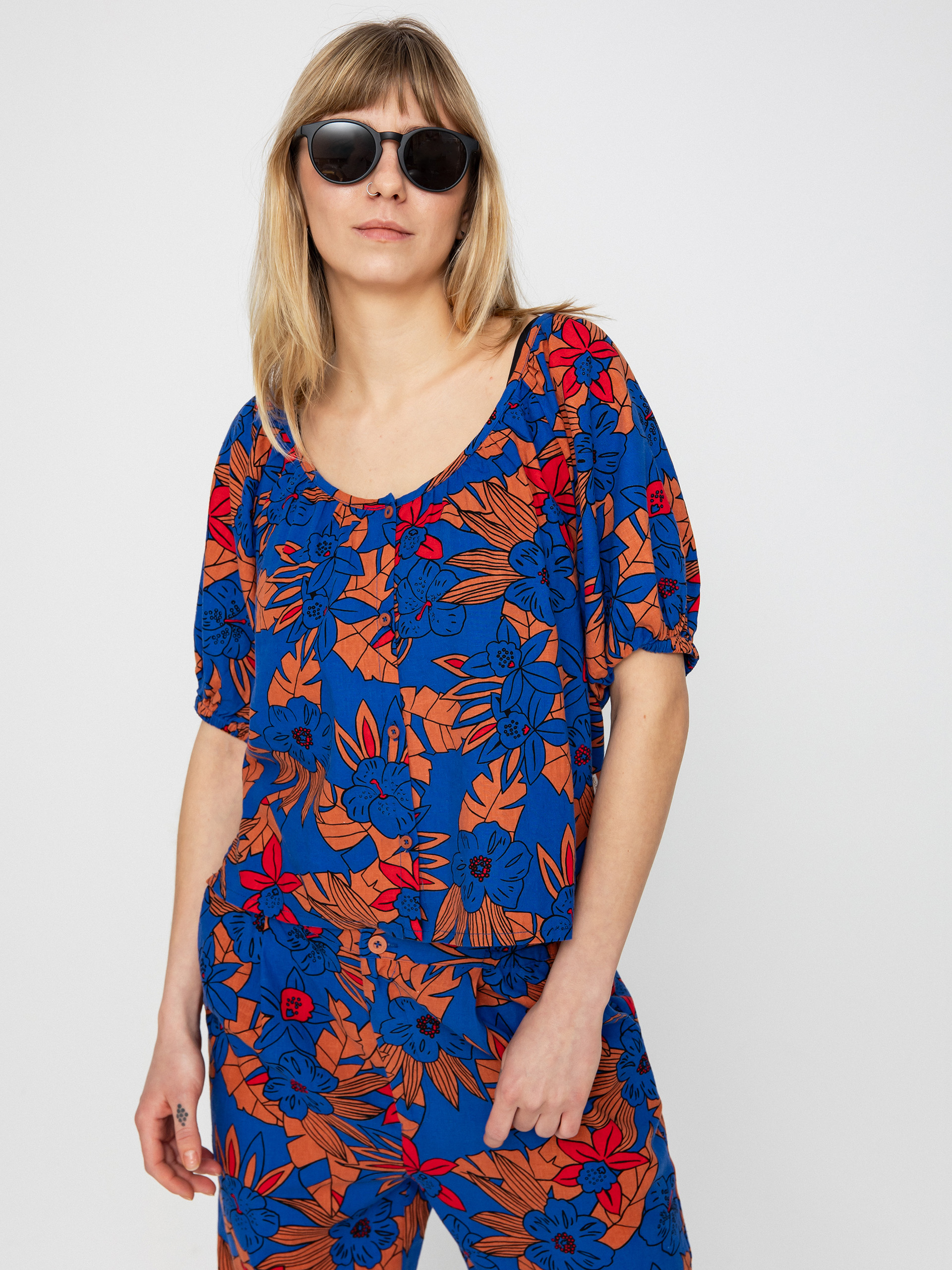 Brixton Mercado Linen Top Wmn Shirt (terracotta)