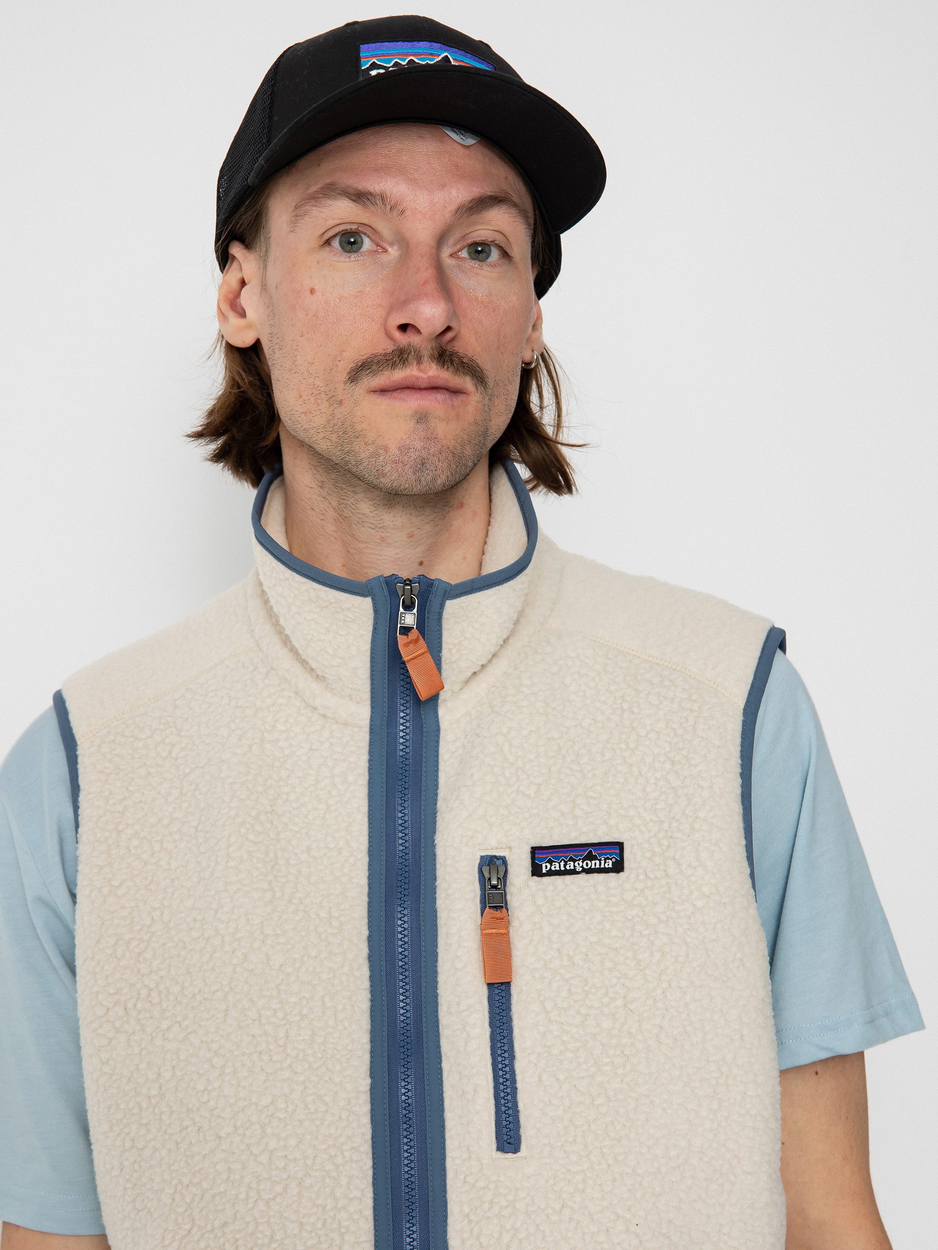 Patagonia Retro Pile Vest - beige (dark natural utility blue)