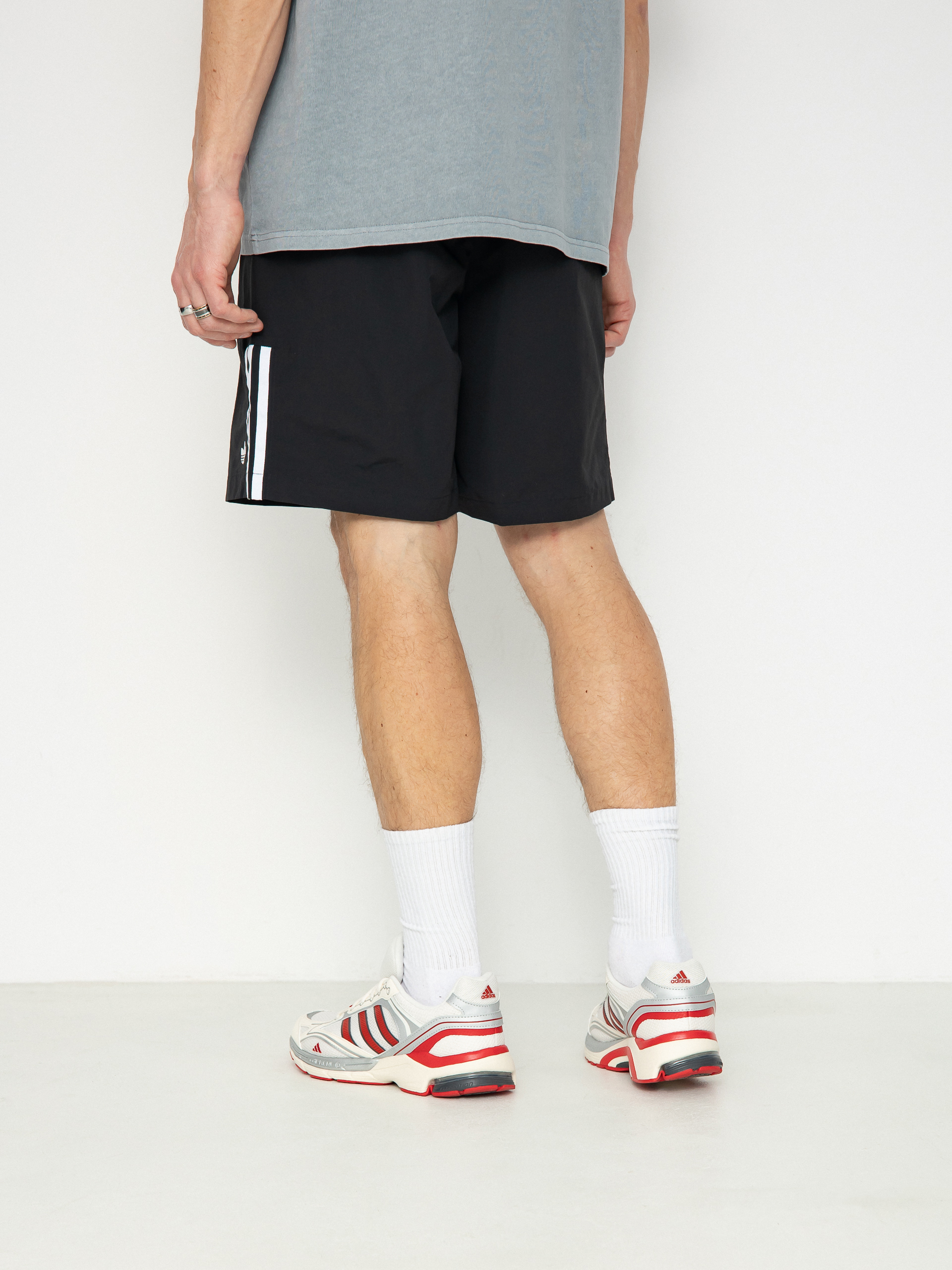 Black and white adidas shorts online