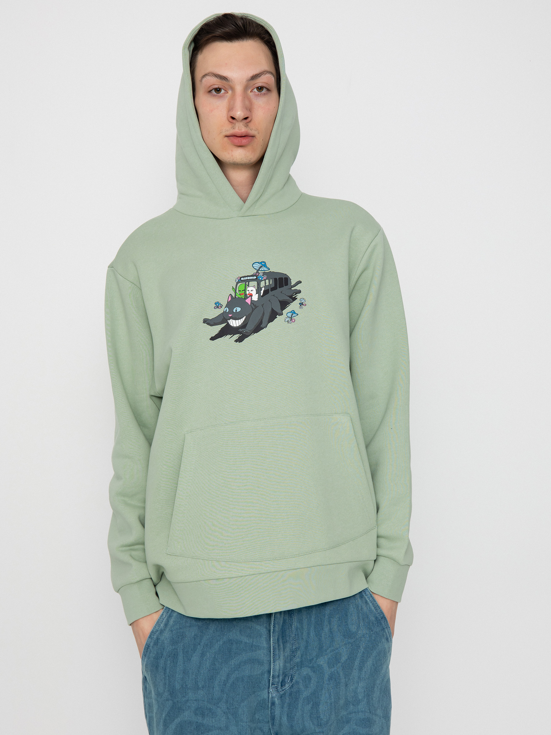 RipNDip Hoodie Adventure Bus HD green sage