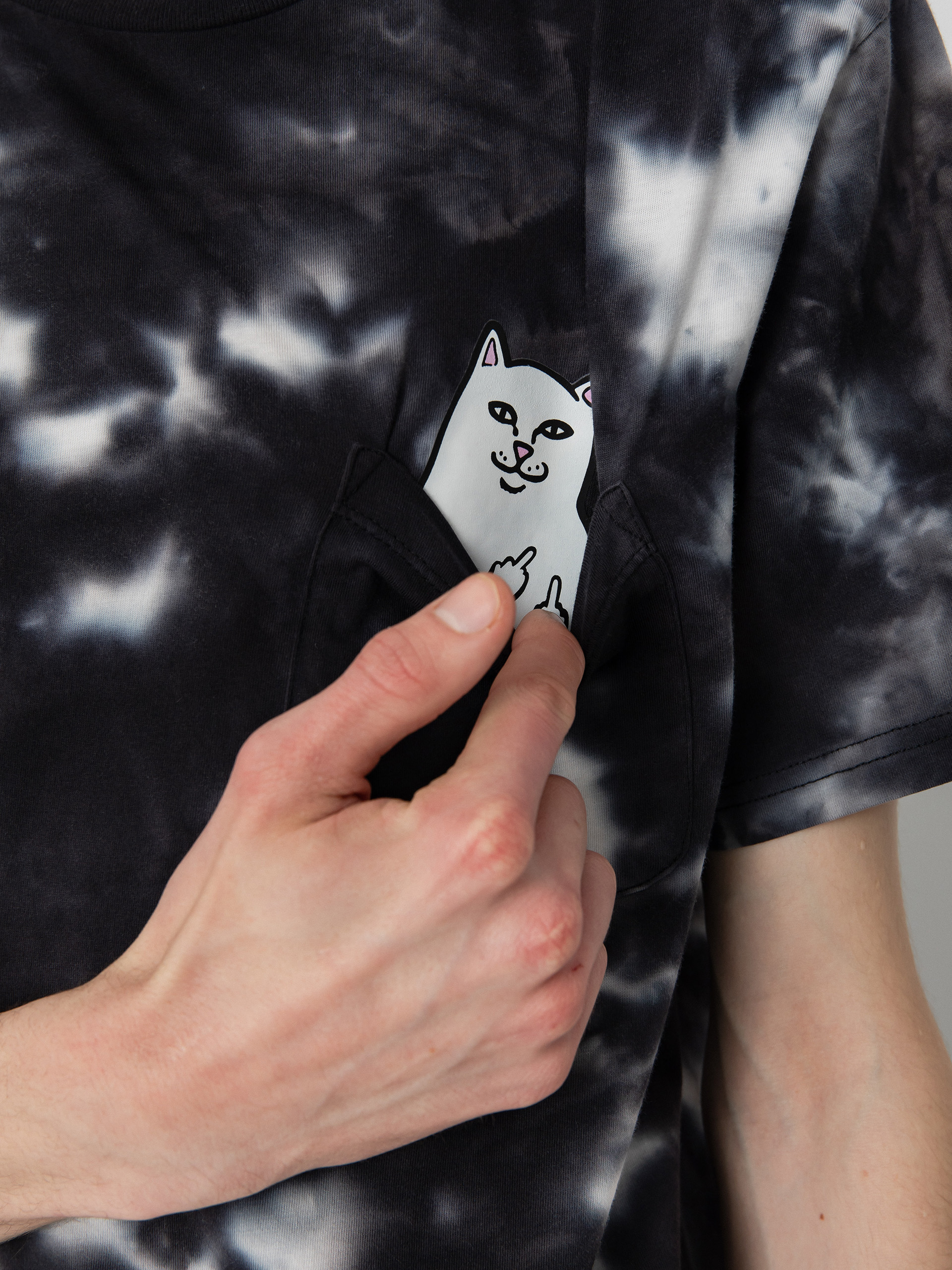 RipNDip Lord Nermal Pocket T-Shirt (black lightning wash)