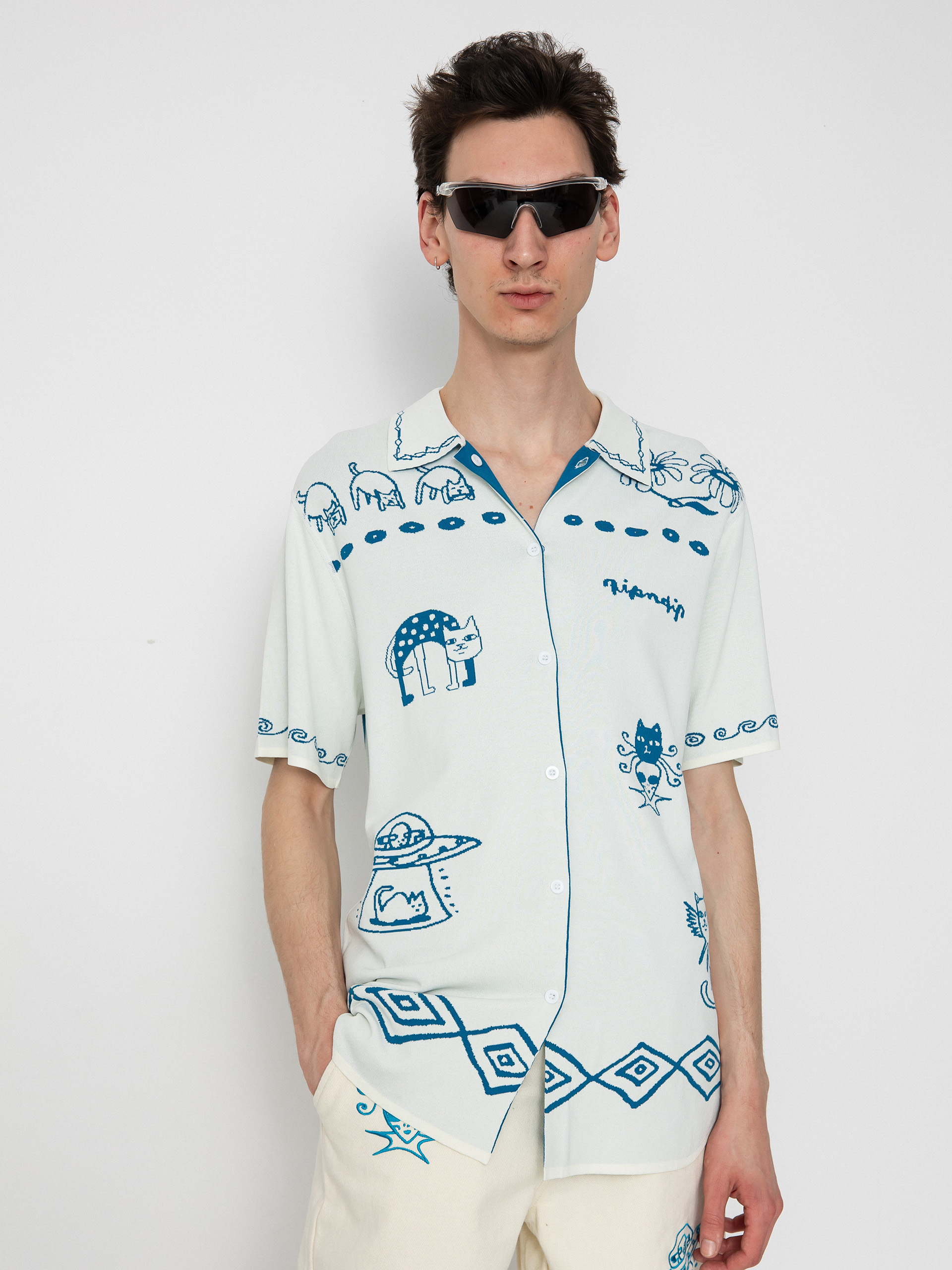 RipNDip Hemd Blonded Knitted Button (off white)