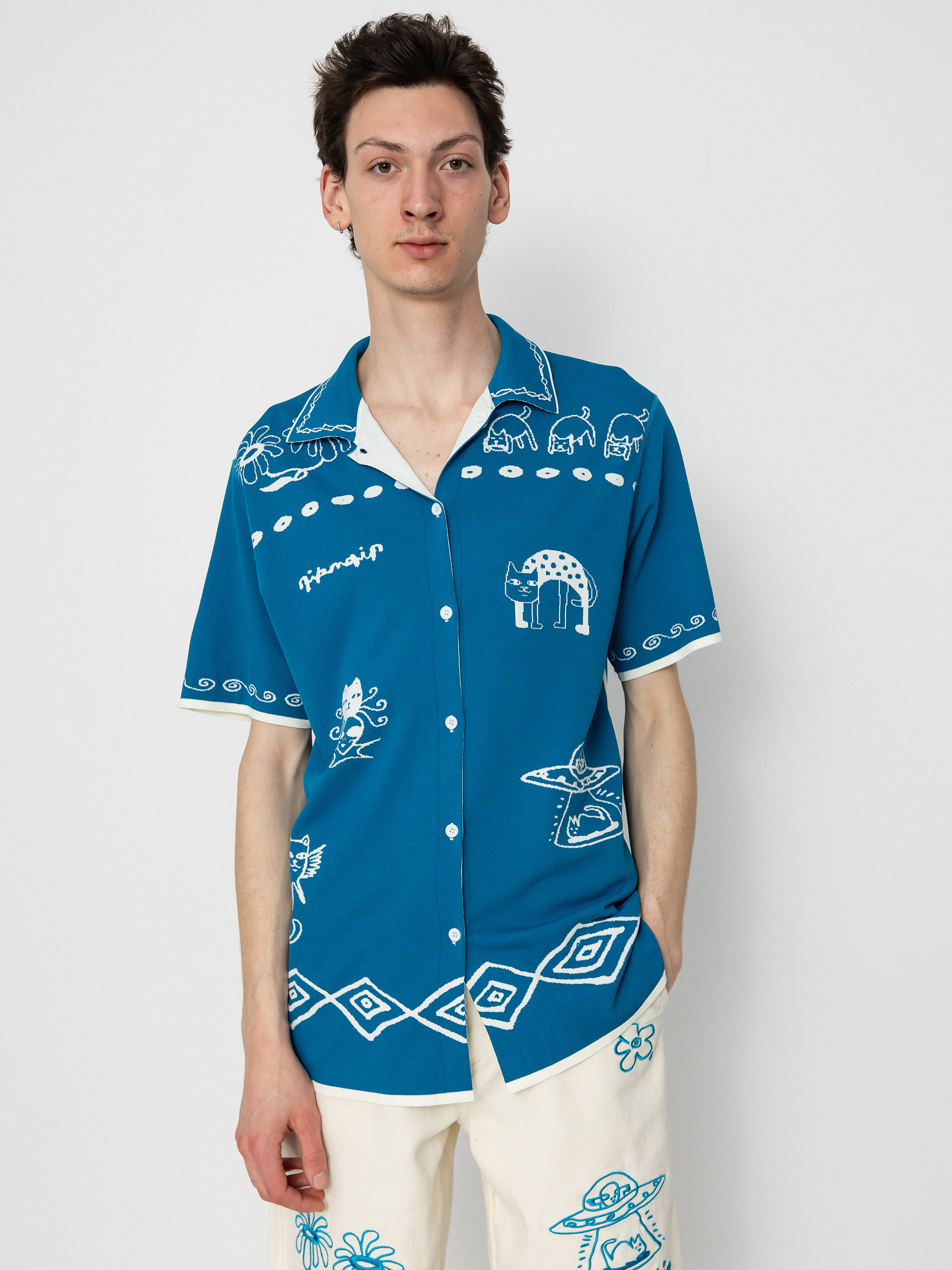 RipNDip Hemd Blonded Knitted Button (off white)