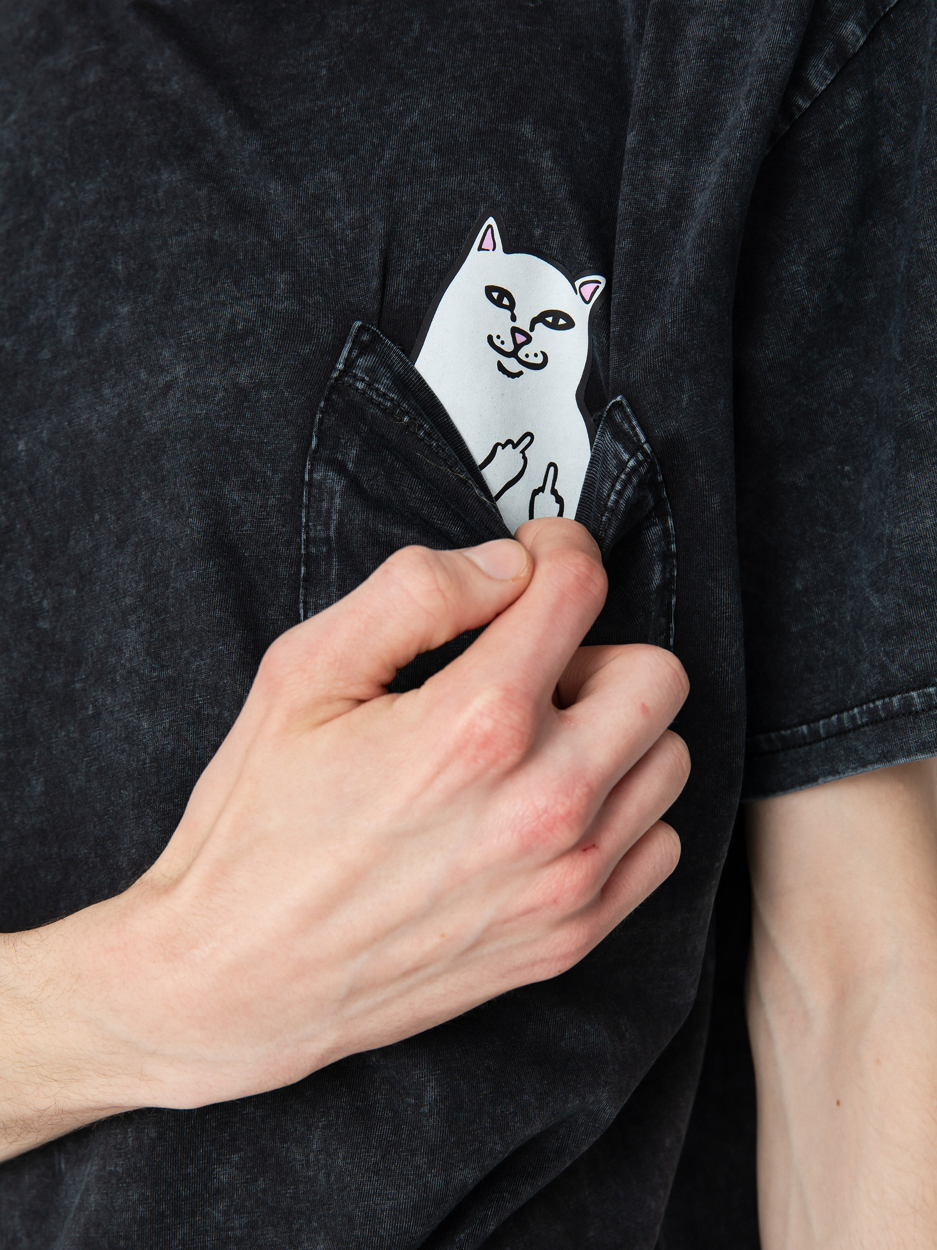 RipNDip Lord Nermal Pocket T-Shirt black (black mineral wash)