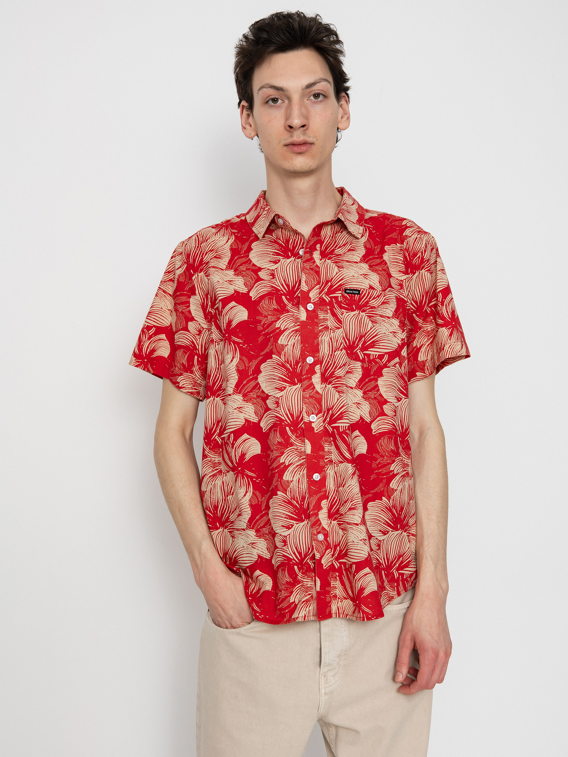 Brixton Charter Print Hemd (casa red/oatmilk floral)