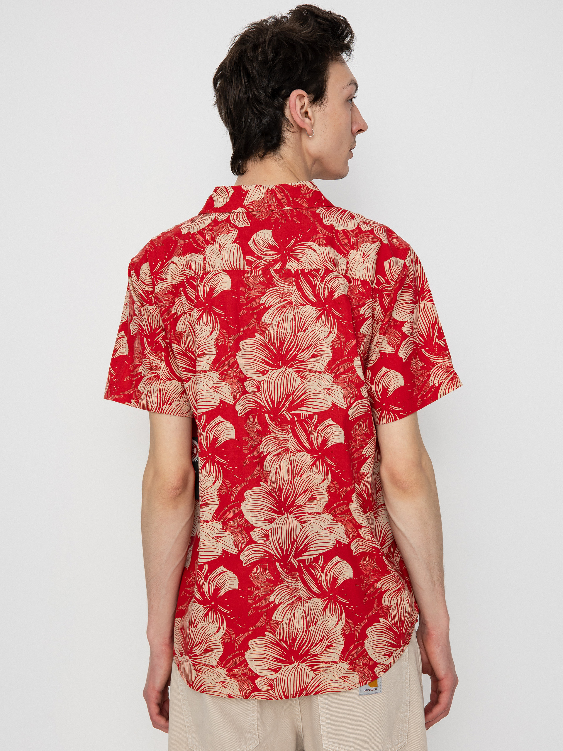 Brixton Charter Print Shirt (casa red/oatmilk floral)