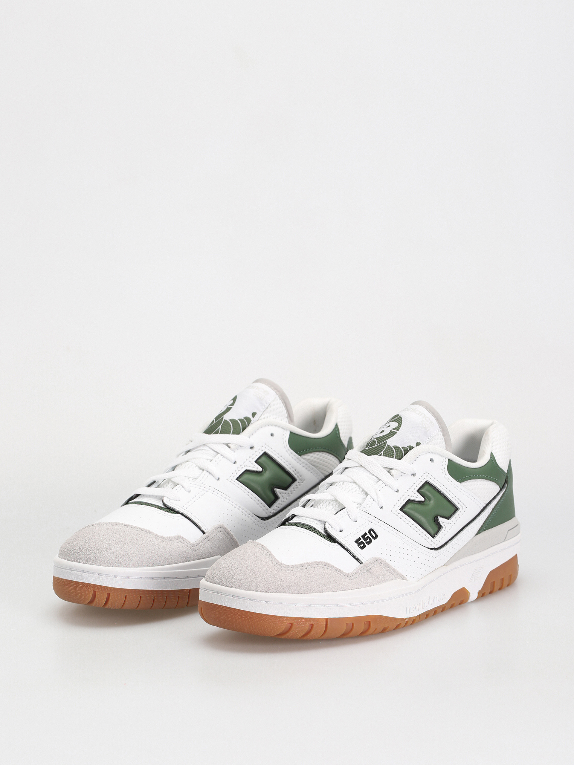 New Balance 550 Shoes (white green gum)