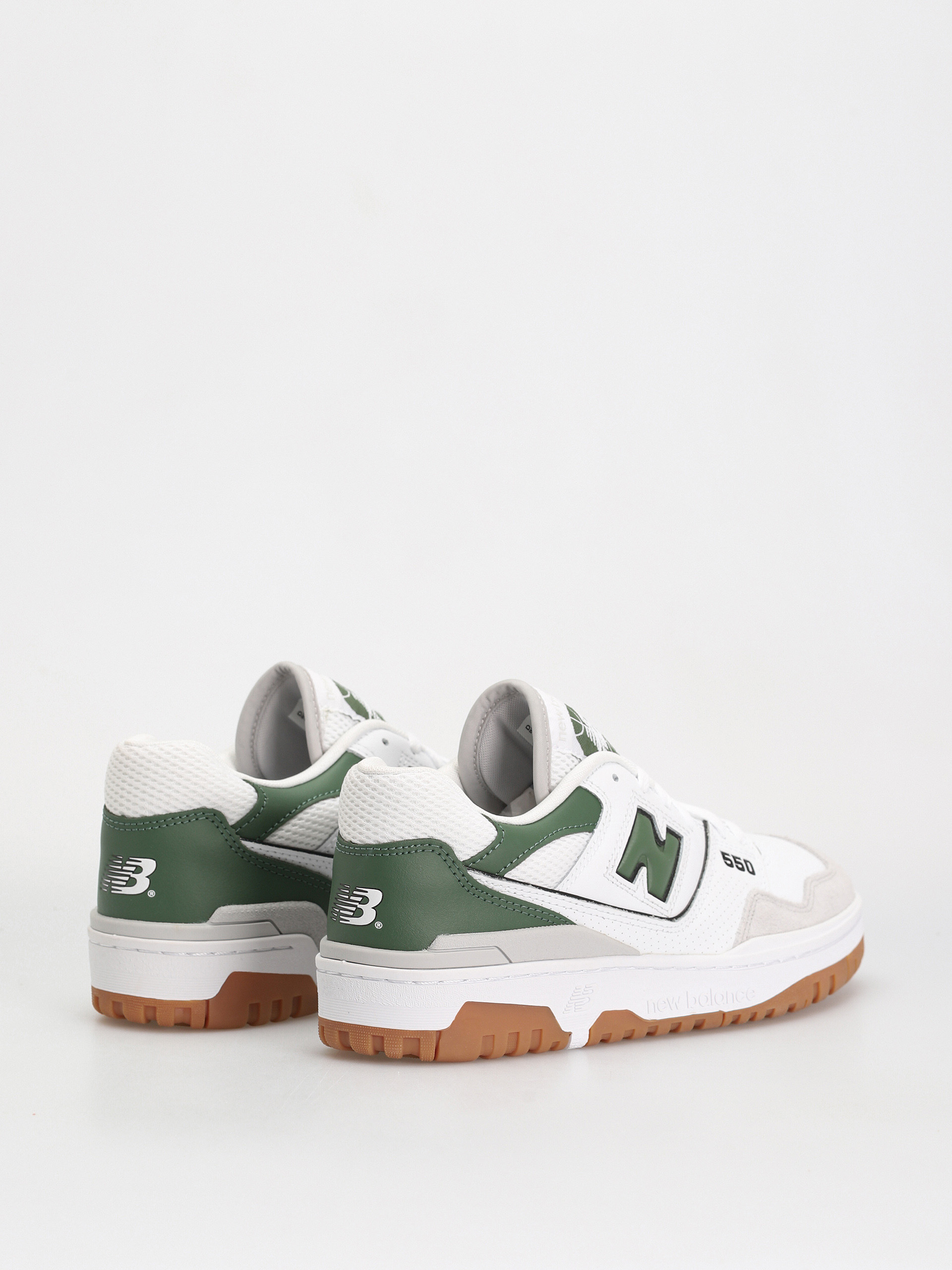New Balance 550 Shoes (white green gum)