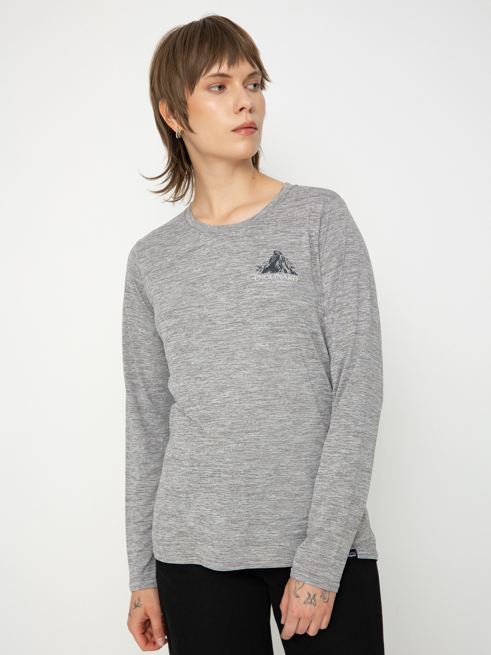 Patagonia Cap Cool Daily Graphic Wmn Longsleeve (chouinard crest feather grey)
