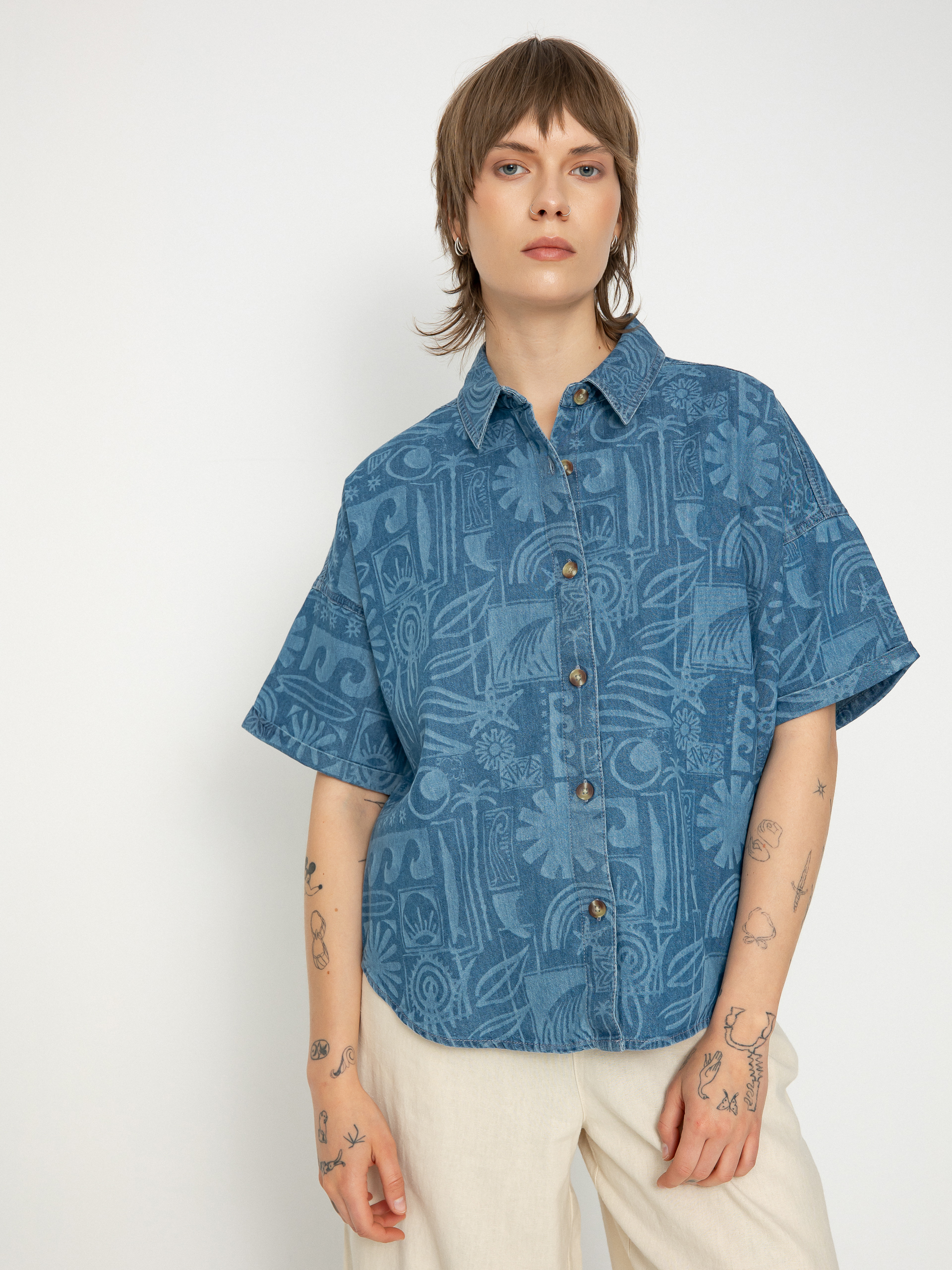 Roxy Beach Nostalgia Denim Wmn Shirt (medium blue)