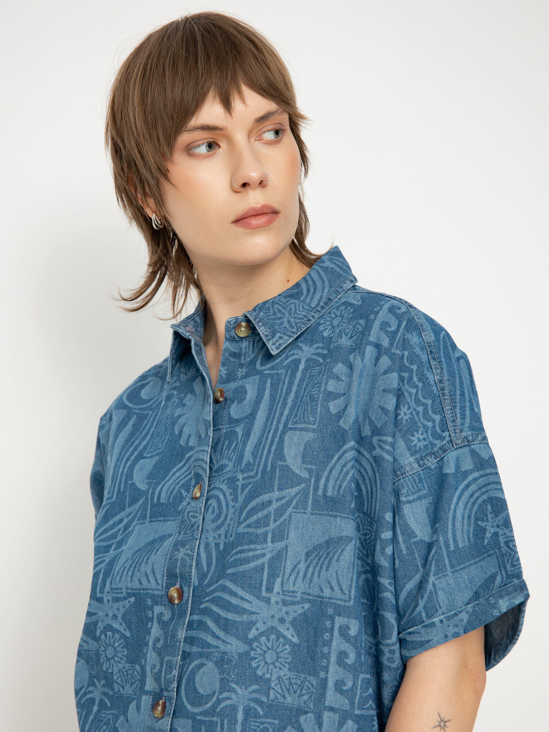 Roxy Beach Nostalgia Denim Wmn Hemd (medium blue)