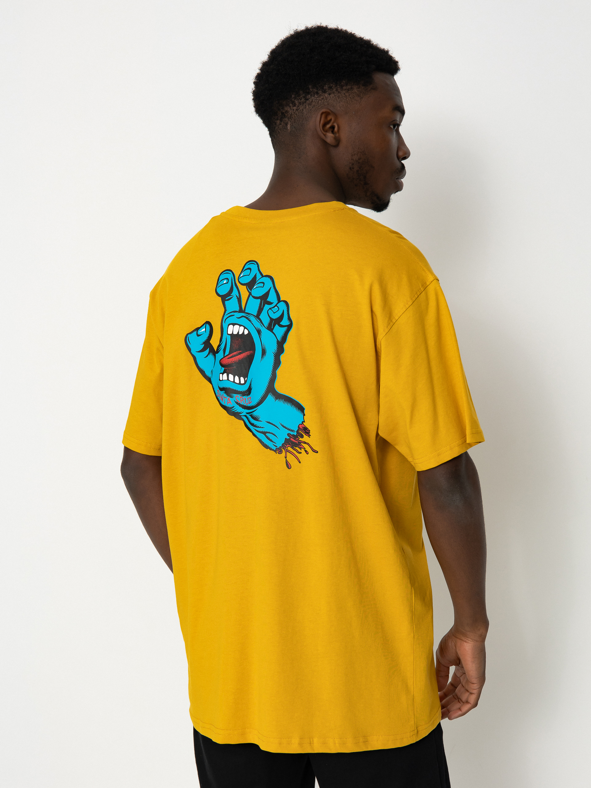 Santa Cruz Screaming Hand Chest T-Shirt - yellow (old gold)