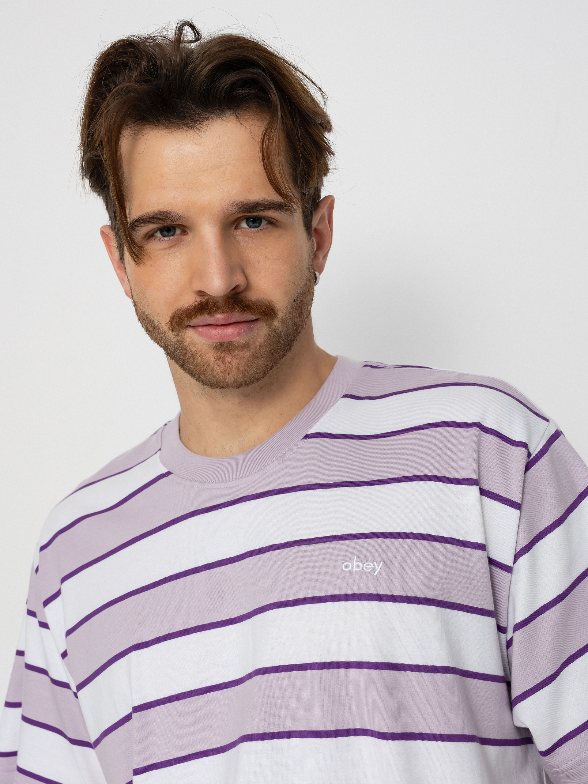 OBEY Sandborn Stripe T-Shirt (orchid petal multi)
