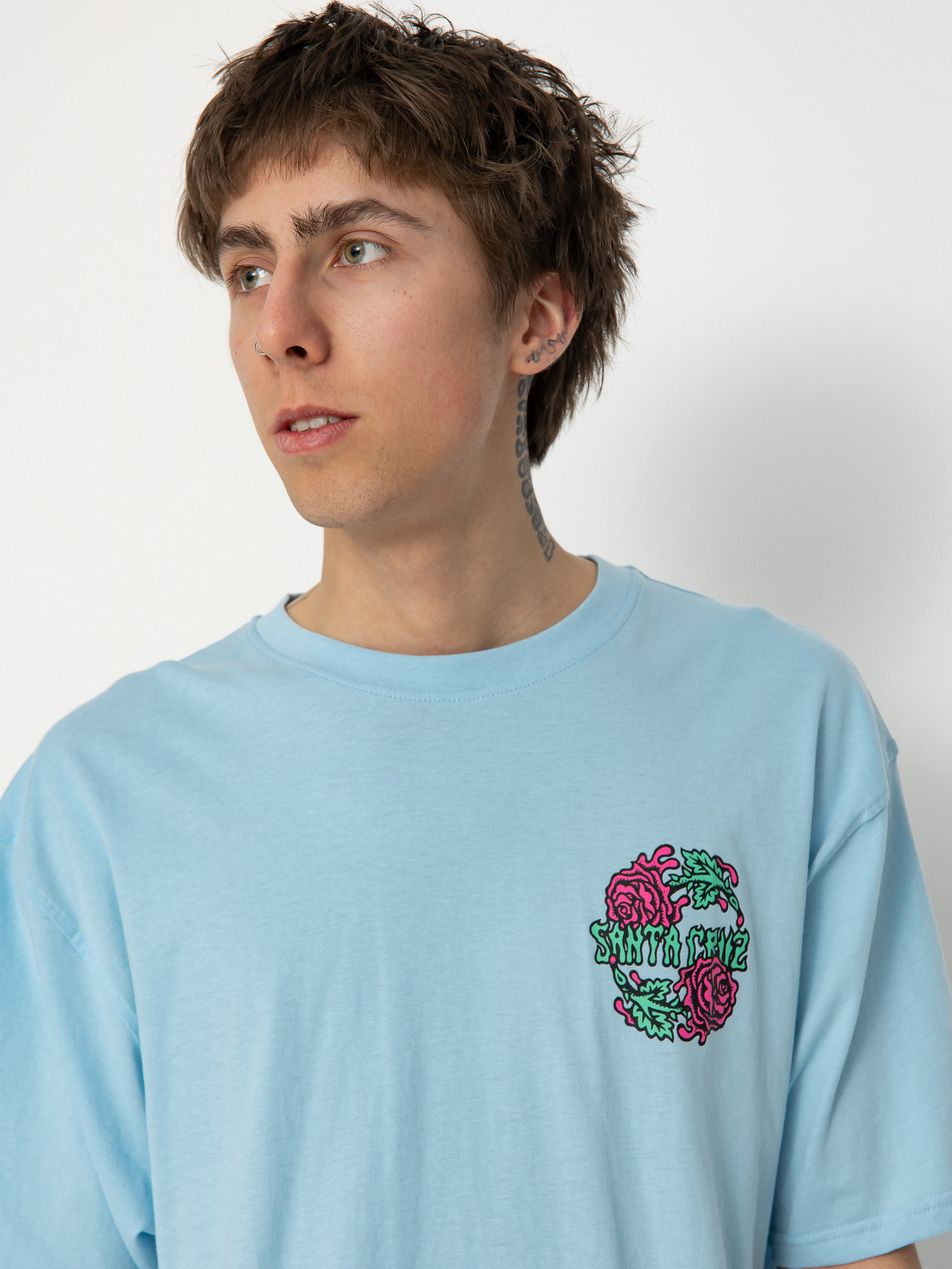 Santa Cruz Dressen Rose Crew Two T-Shirt (sky blue)