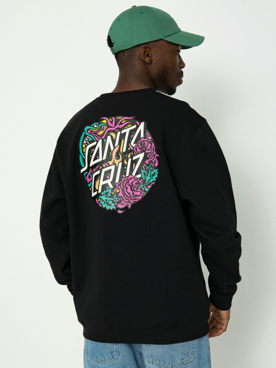 Santa Cruz Dressen Rose Two Crew Sweatshirt (black)