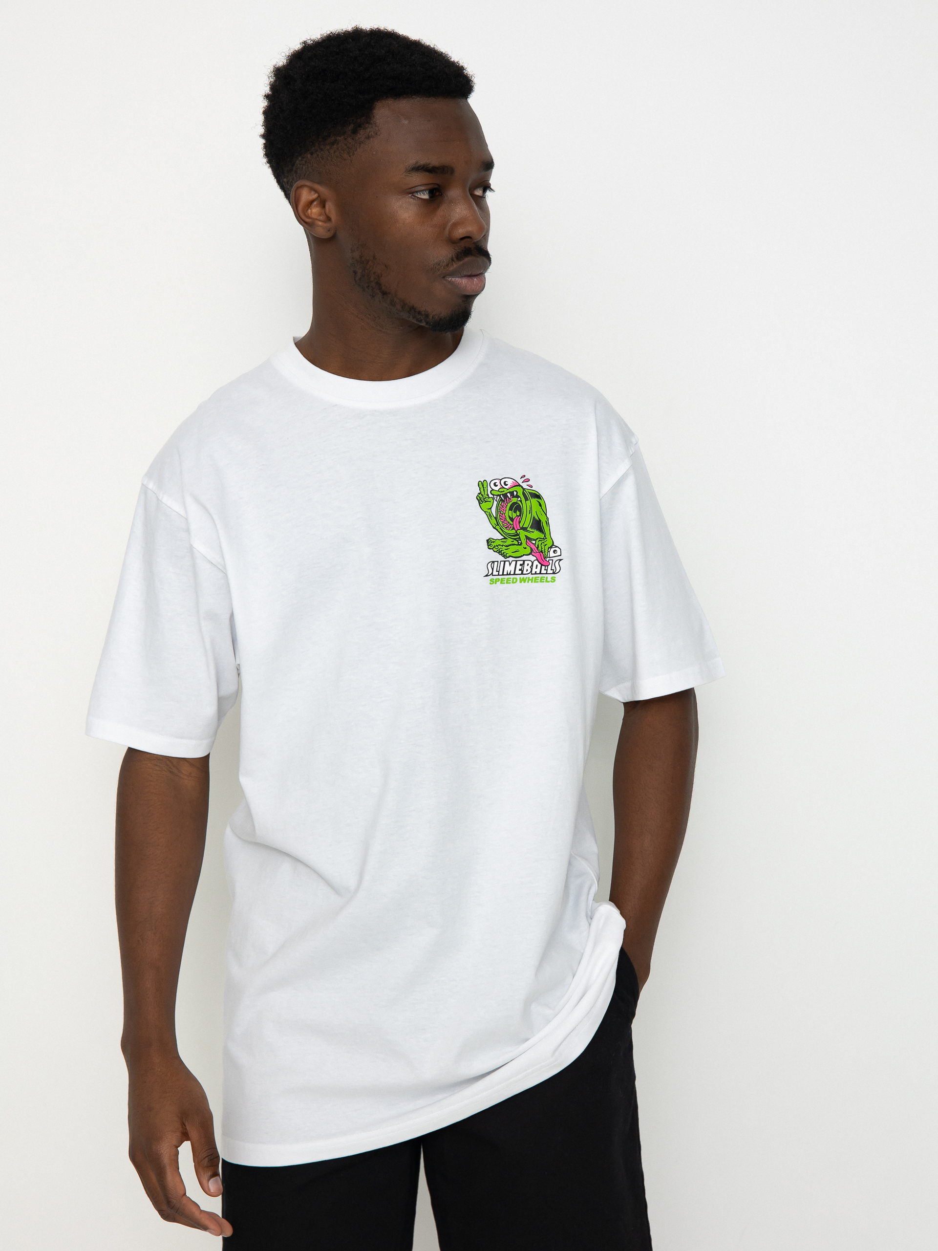 life Tシャツ santa cruz jimmy'z zorlac sims Santa Cruz Slimey II T-Shirt - white (white)