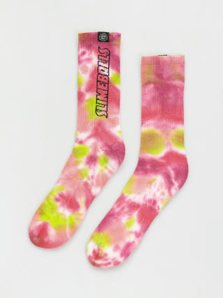 Santa Cruz Socken Sb Strip Logo (pink/green tie dye)