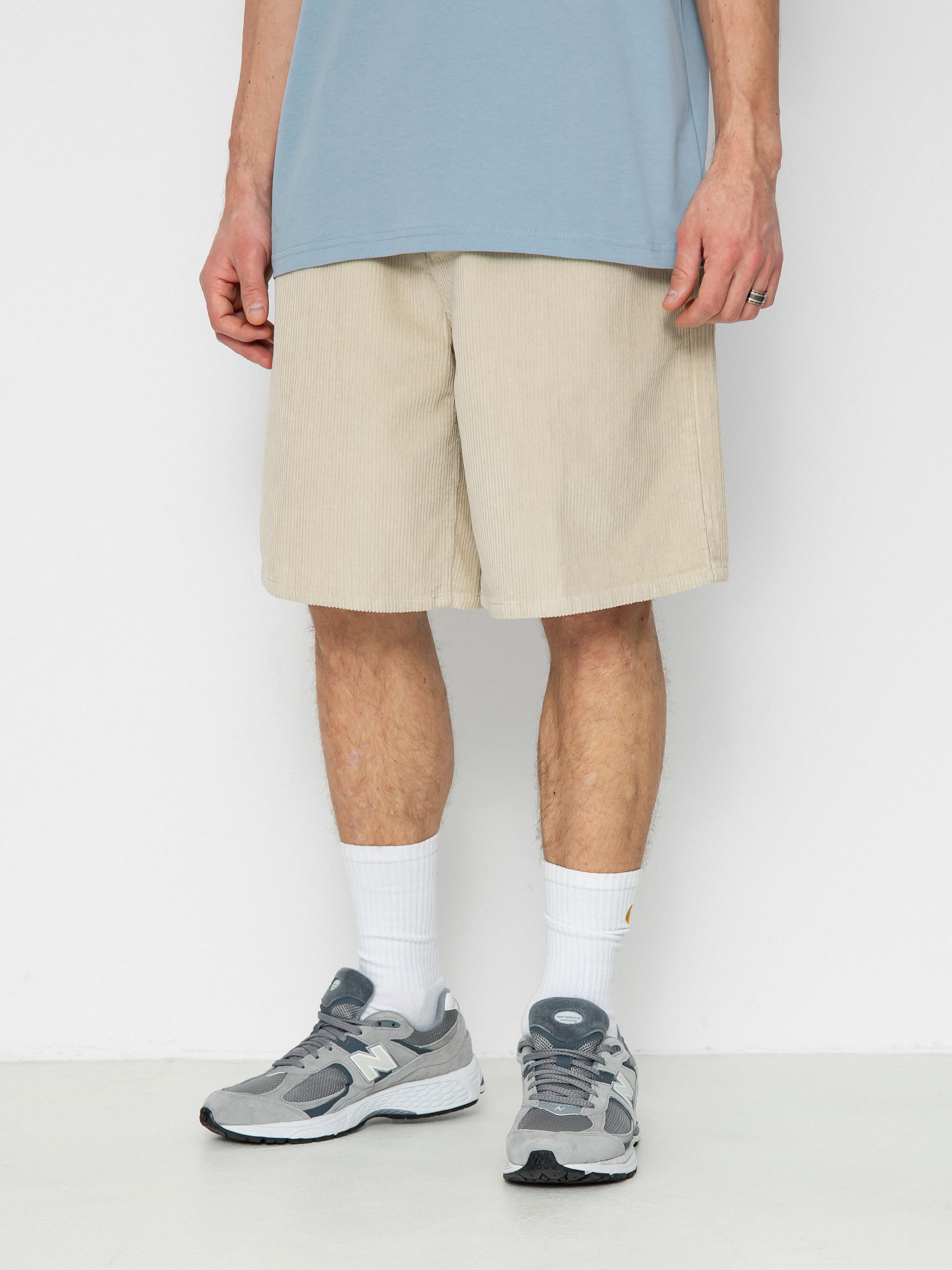 OBEY Bigwig Baggy Corduroy Shorts (silver grey)