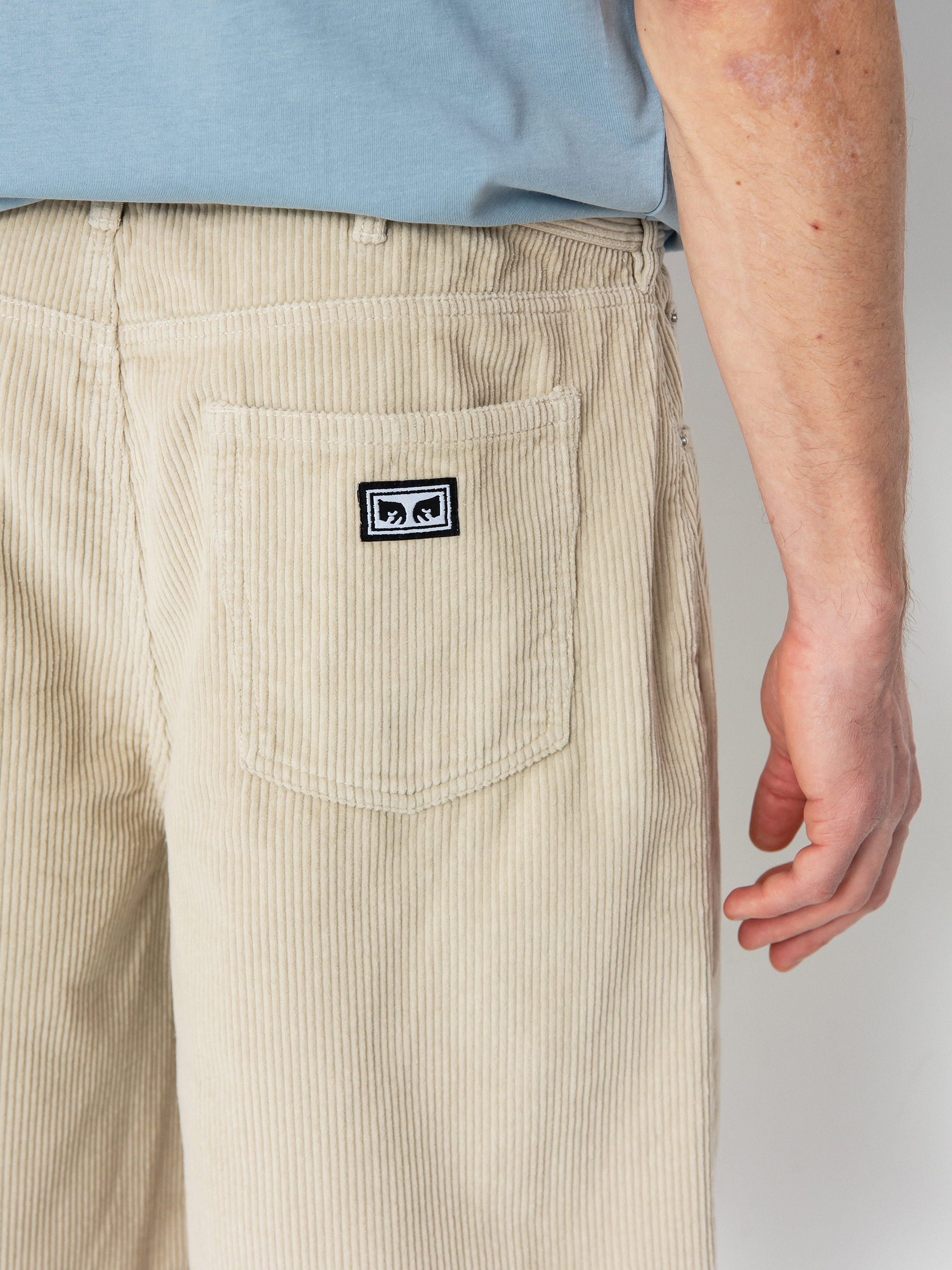 OBEY Bigwig Baggy Corduroy Shorts (silver grey)