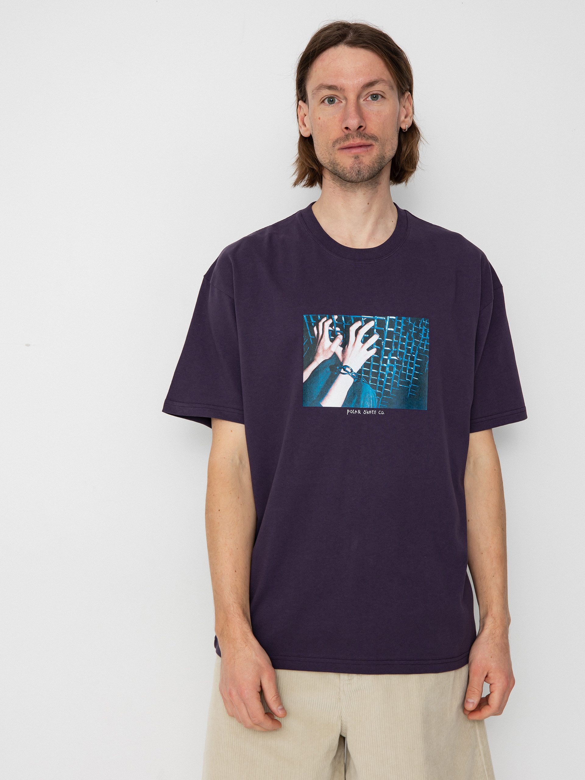 Polar Skate T-Shirt Caged Hands (dark violet)