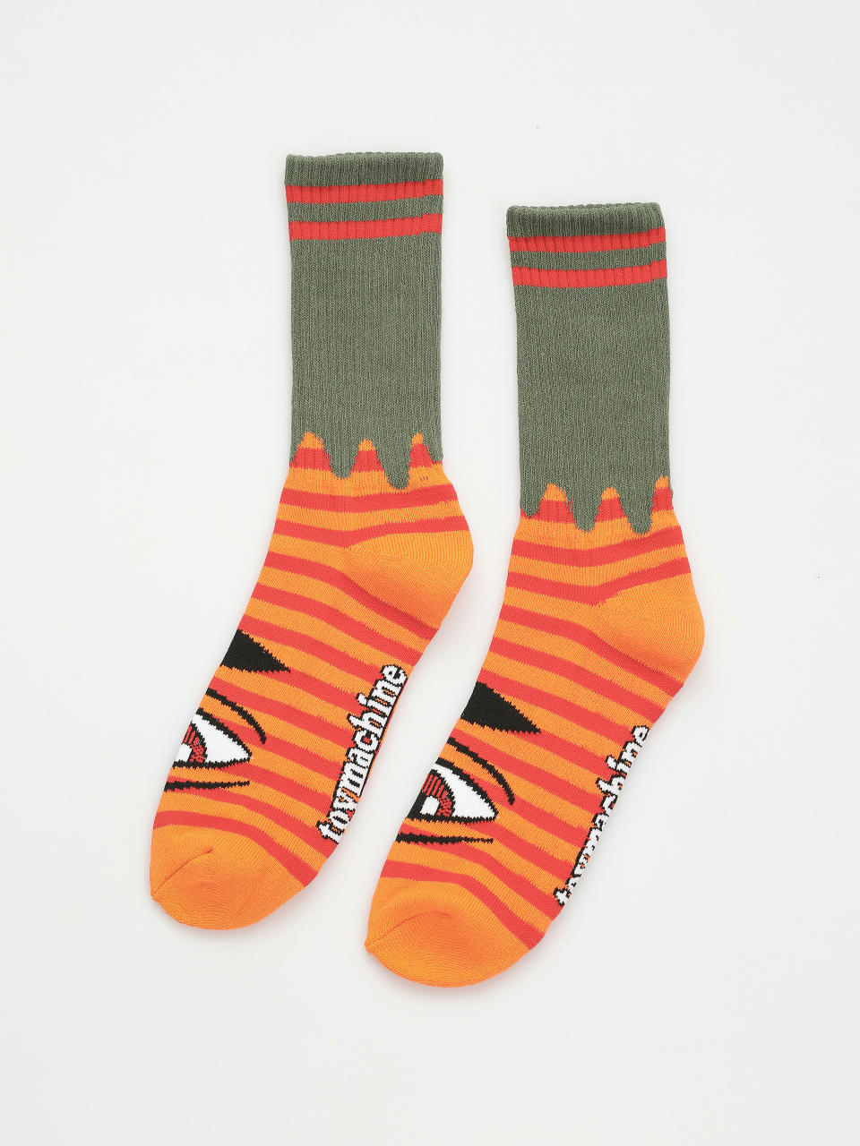 Toy Machine Sect Eye Stripe Socken (army/orange)