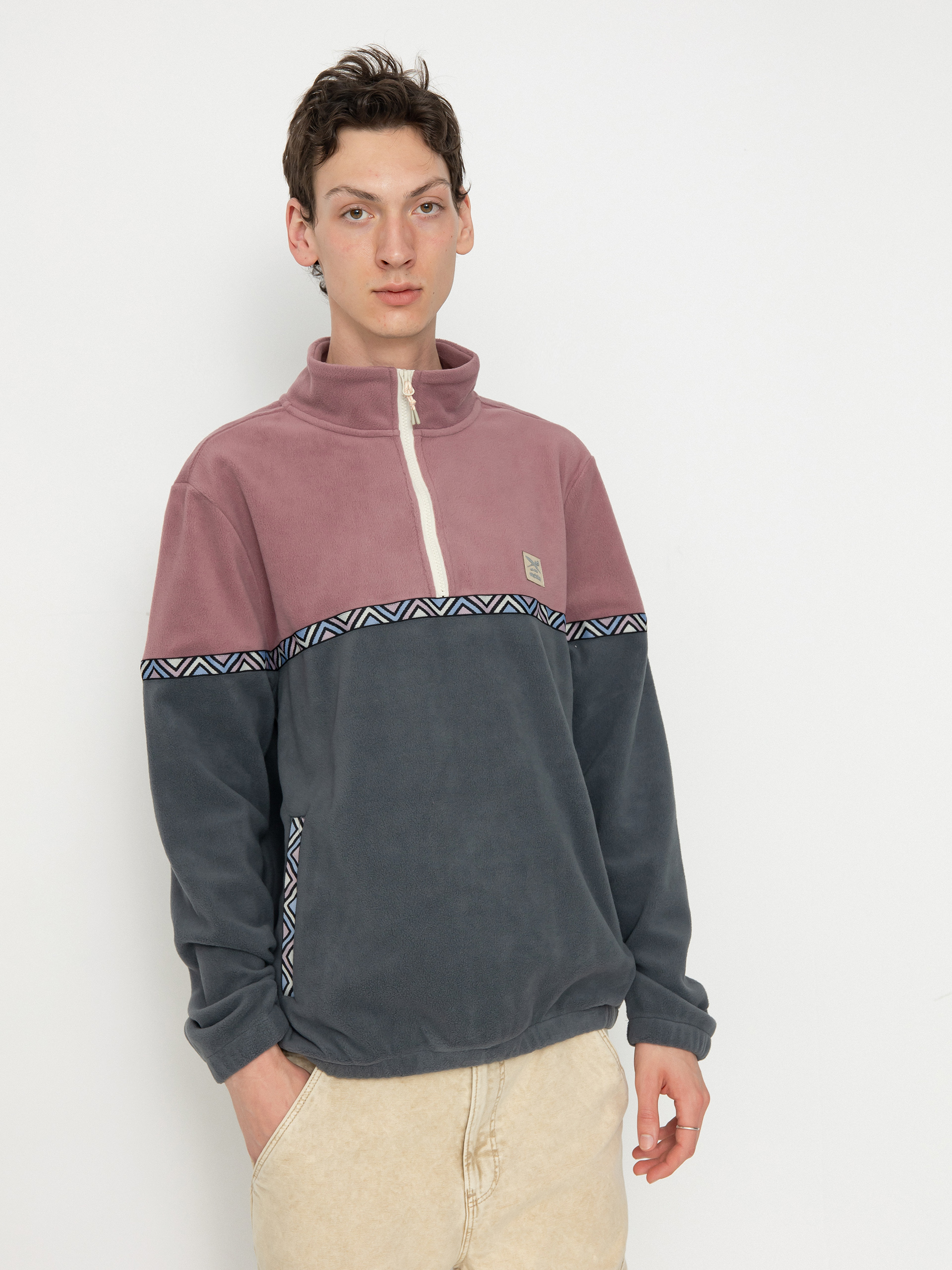 Mens Iriedaily Monte Noe Troyer Fleece  (plum)