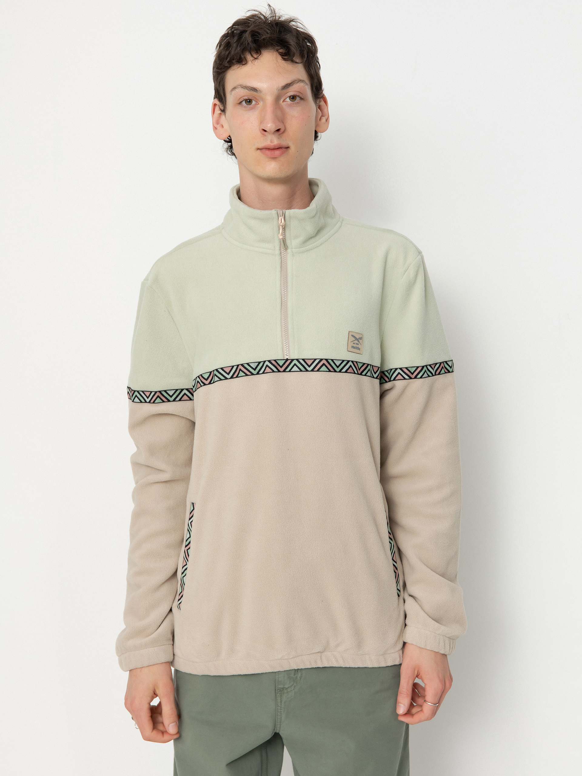 Mens Iriedaily Monte Noe Troyer Fleece  (light sage)