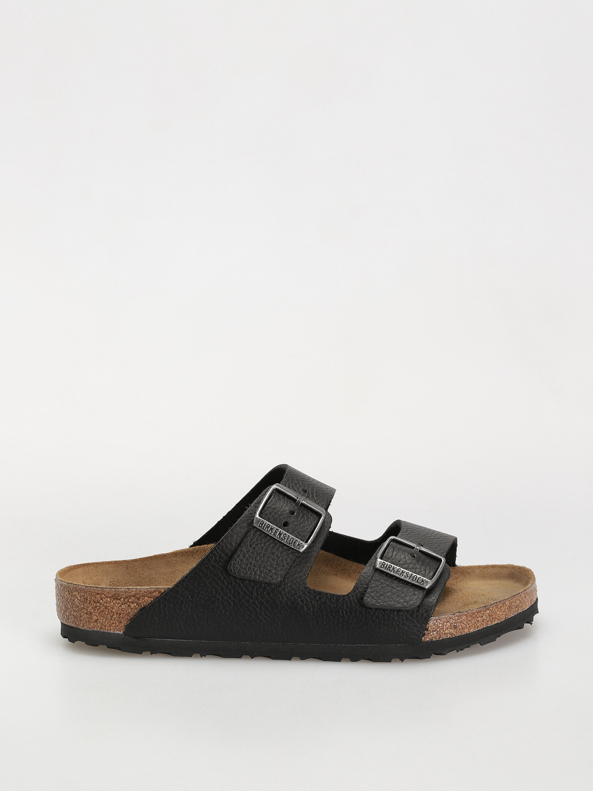 Birkenstock Arizona Grip Natural Leather Regular Flip Flops (vintage wood black)