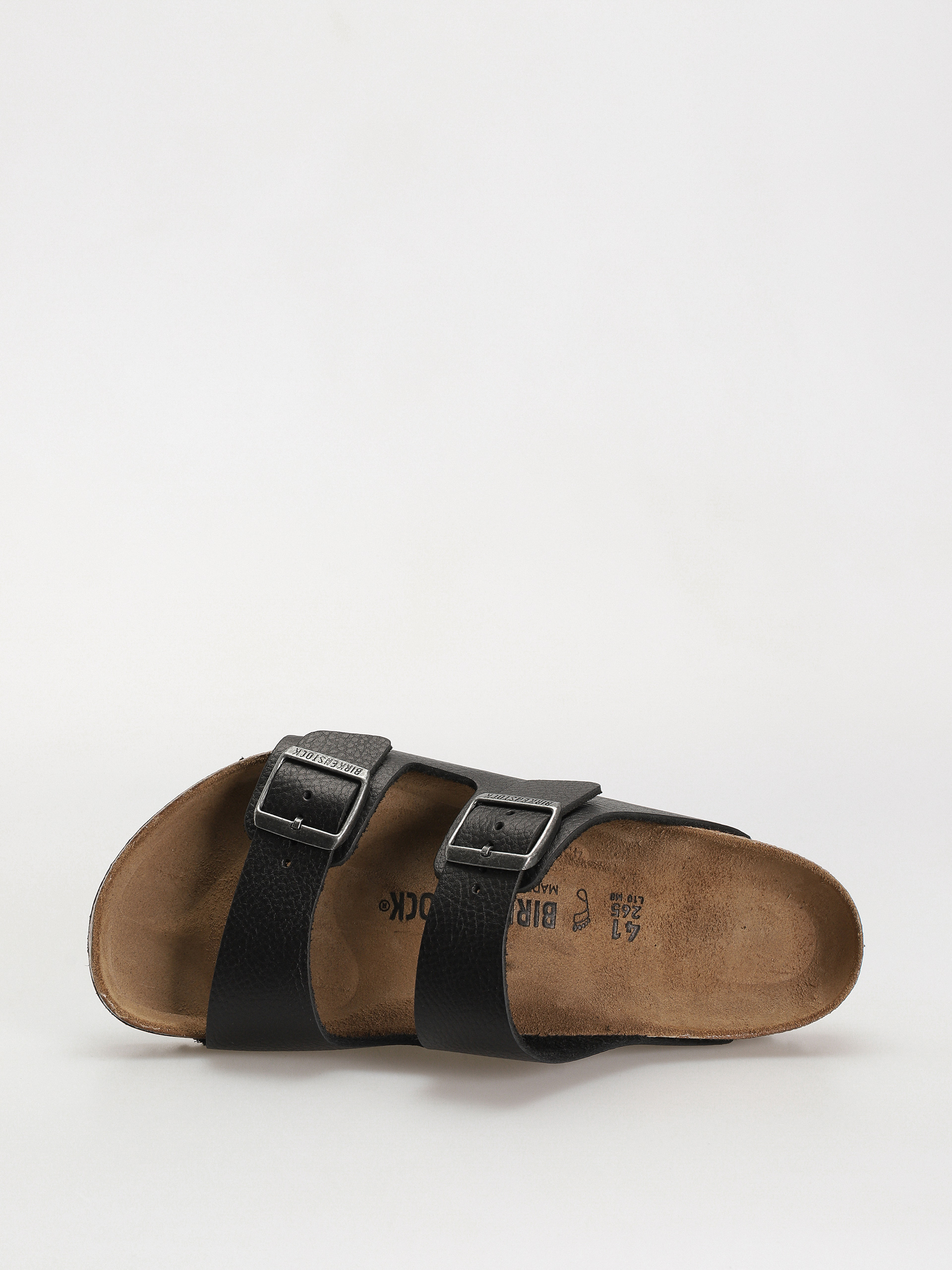 Birkenstock Arizona Grip Natural Leather Regular Flip Flops (vintage wood black)