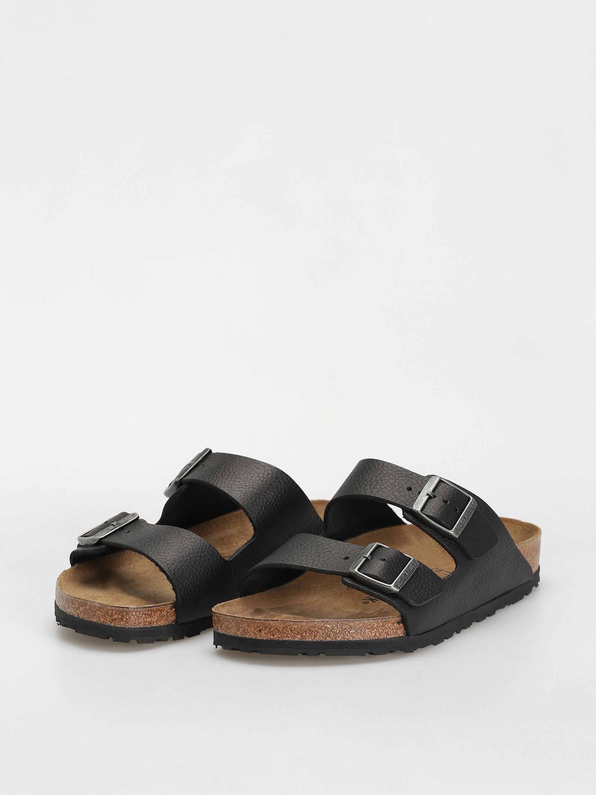 Birkenstock Arizona Grip Natural Leather Regular Flip Flops (vintage wood black)