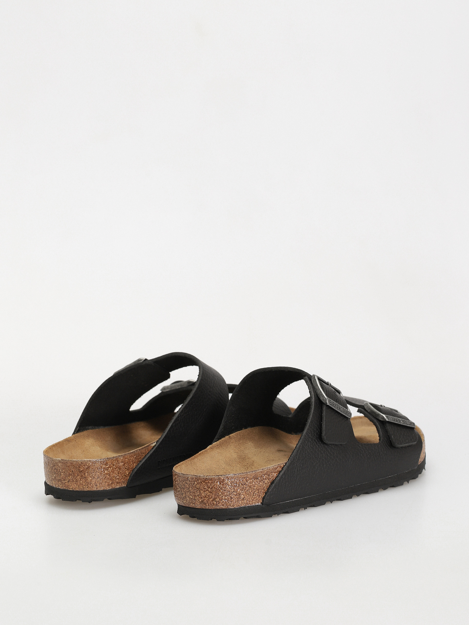 Birkenstock Arizona Grip Natural Leather Regular Flip Flops (vintage wood black)