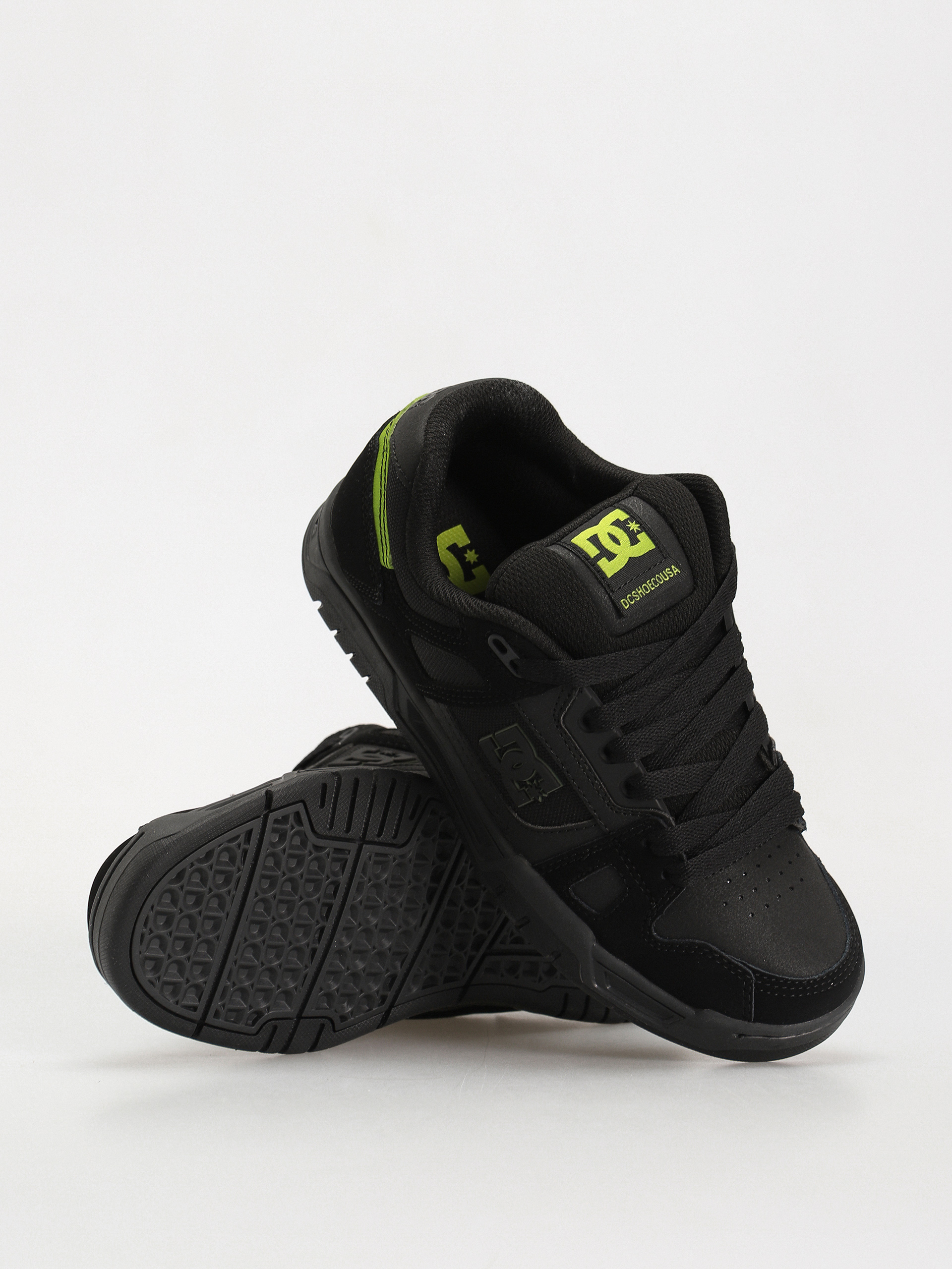 DC Stag Shoes black black lime green