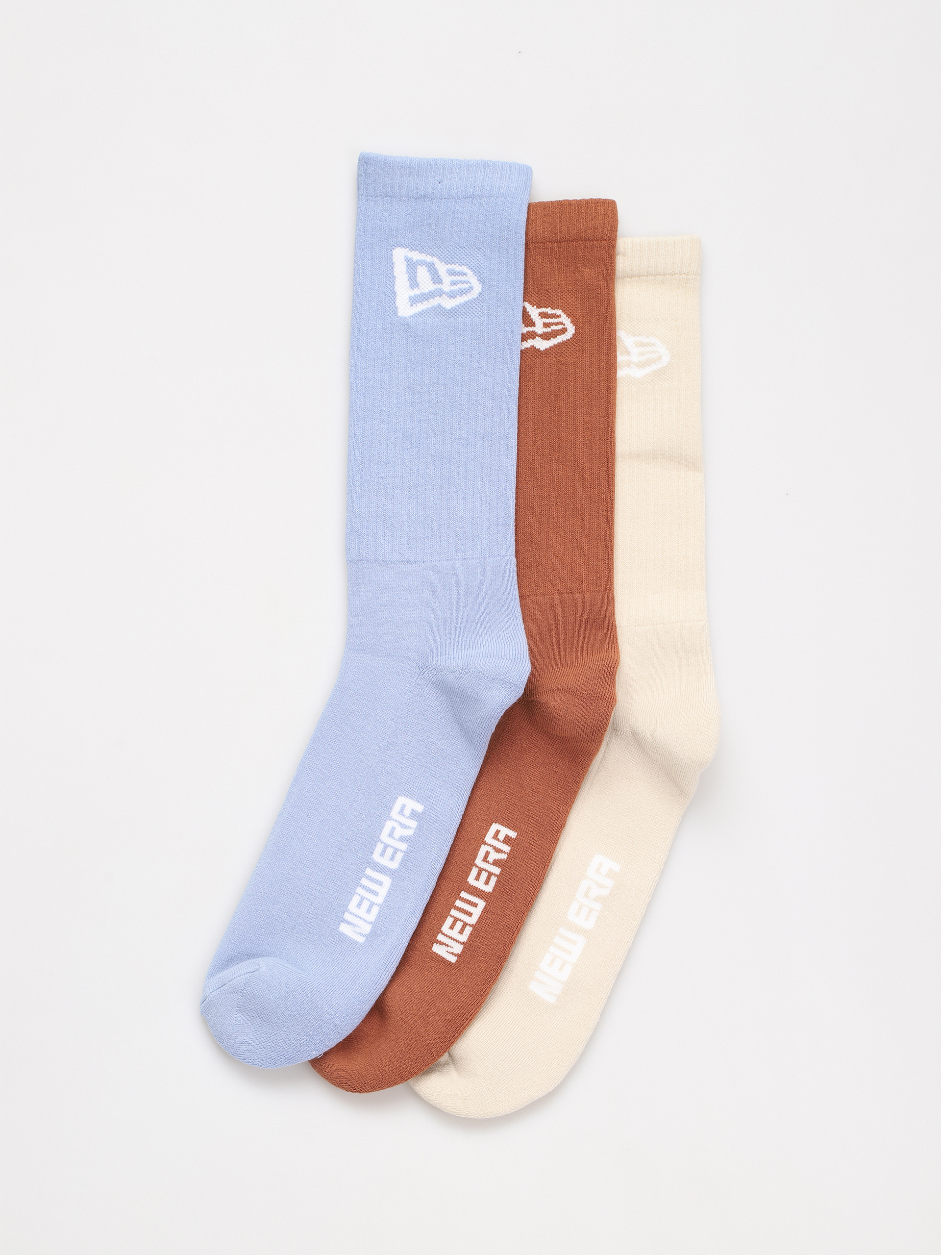 New Era Socks Flag Crew 3pack (stone/brown/blue)