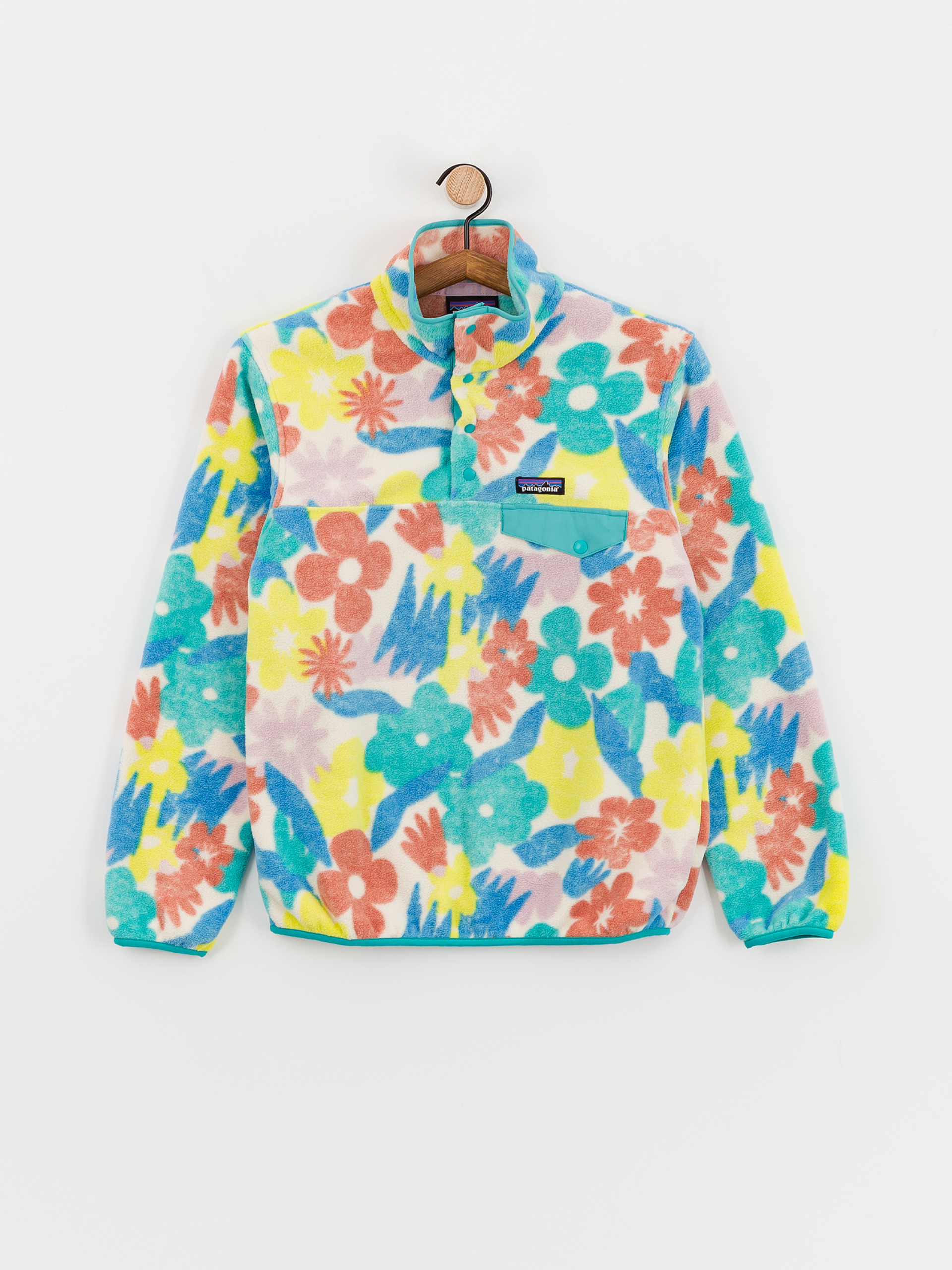 Womens Patagonia Lightweight Synch Snap T Fleece  (channeling spring natural)