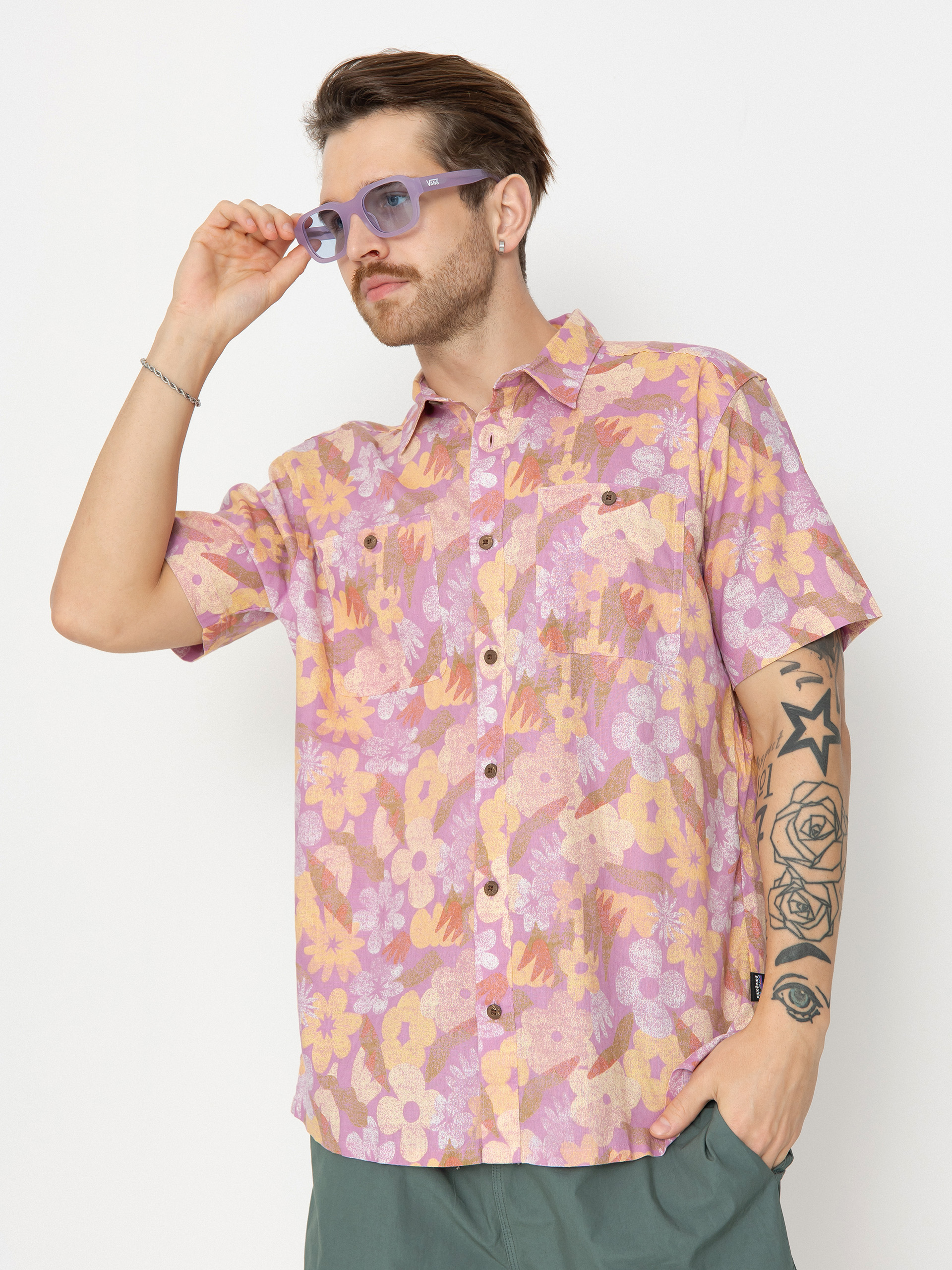 Patagonia Back Step Shirt Hemd channeling spring milkweed mauve