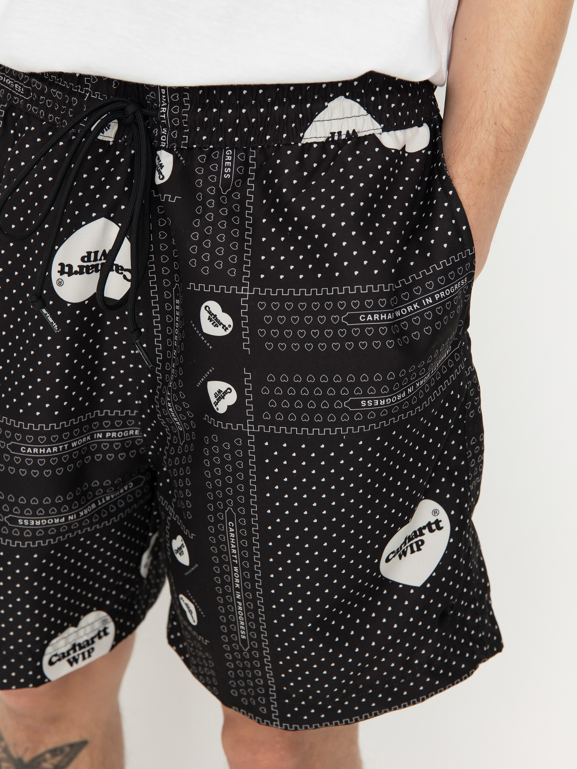 Carhartt WIP Slater Swim Shorts (heart bandana print/black)