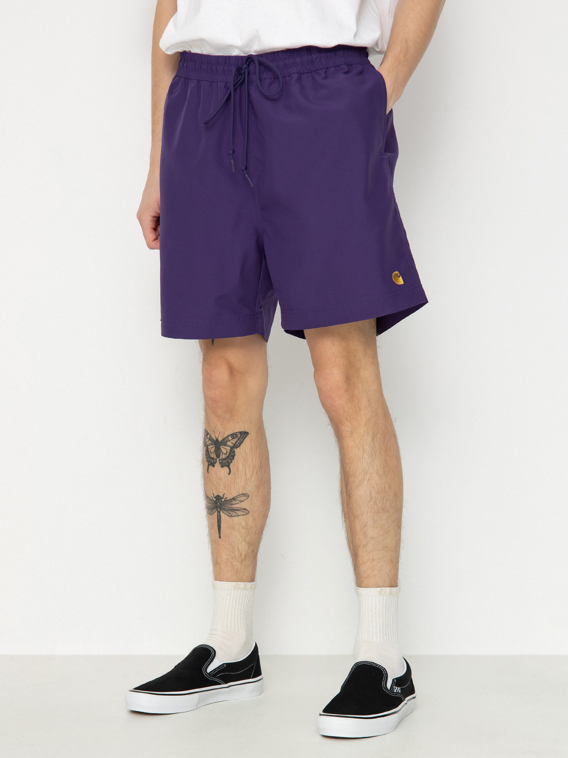 Carhartt WIP Chase Swim Shorts (tyrian/gold)