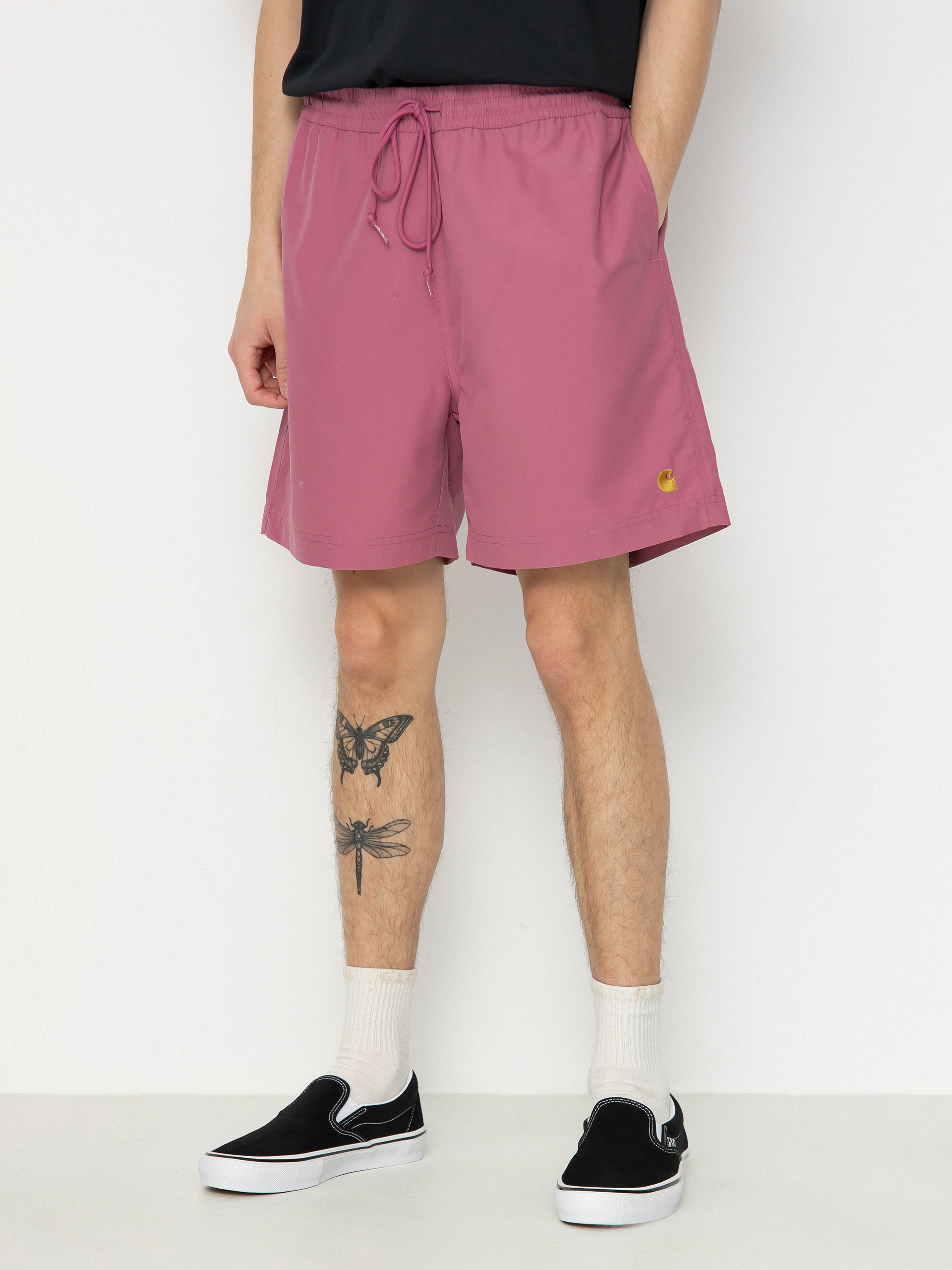 Carhartt WIP Chase Swim Shorts (magenta/gold)