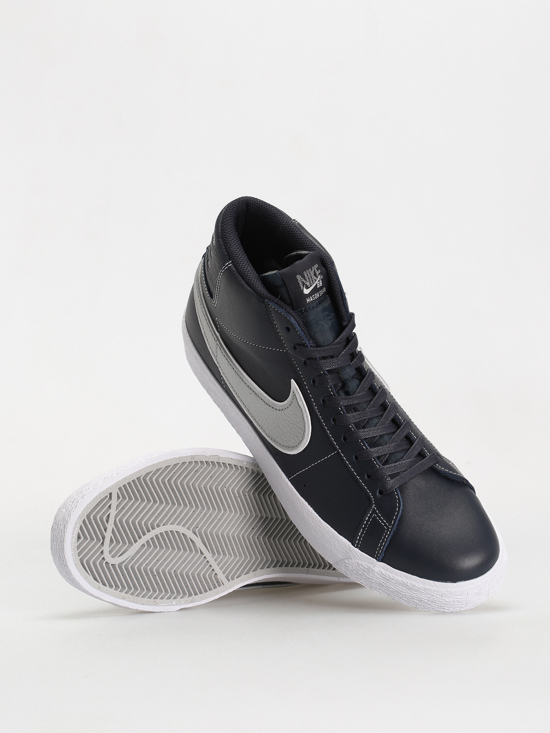 Nike SB Zoom Blazer Mid Mason Silva QS Shoes (dark obsidian/metallic silver white)