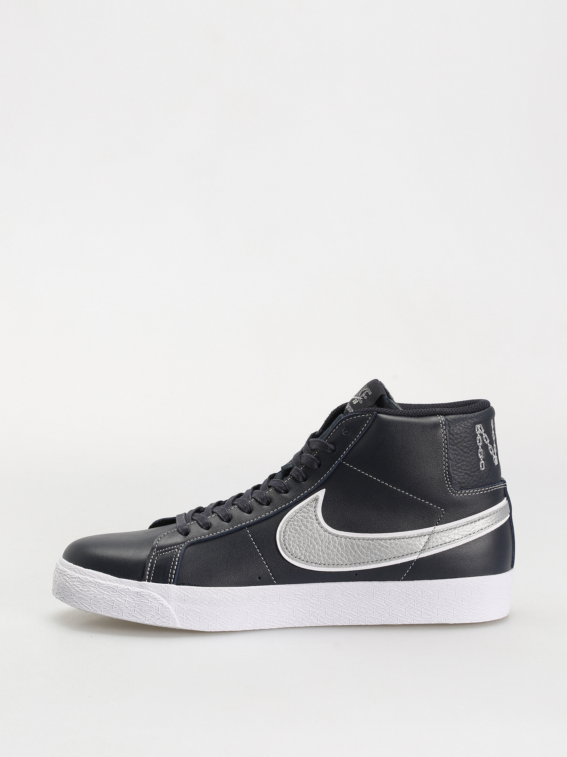 Nike SB Zoom Blazer Mid Mason Silva QS Shoes (dark obsidian/metallic silver white)
