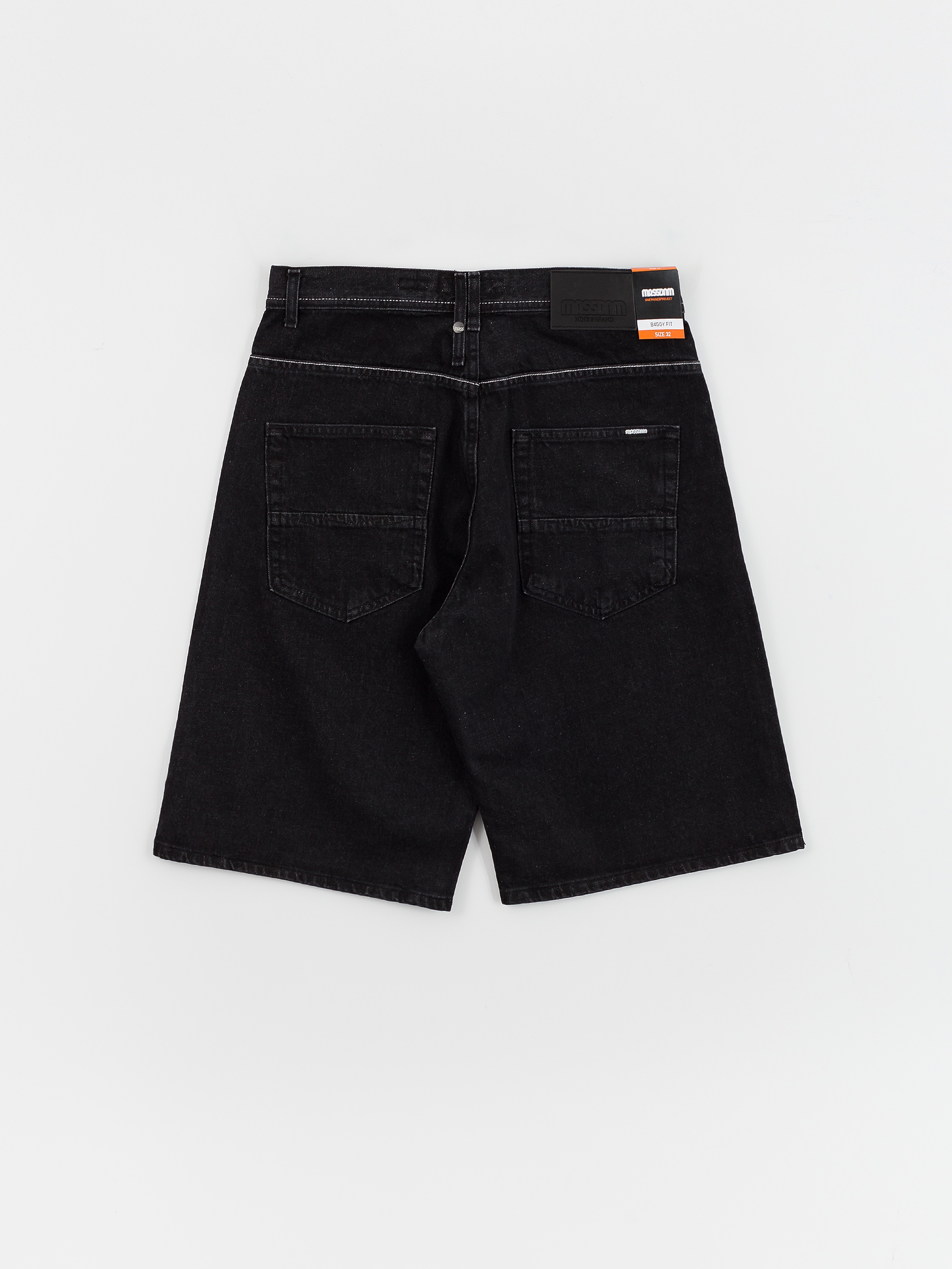 MassDnm Jeans Slang Shorts (black washed)