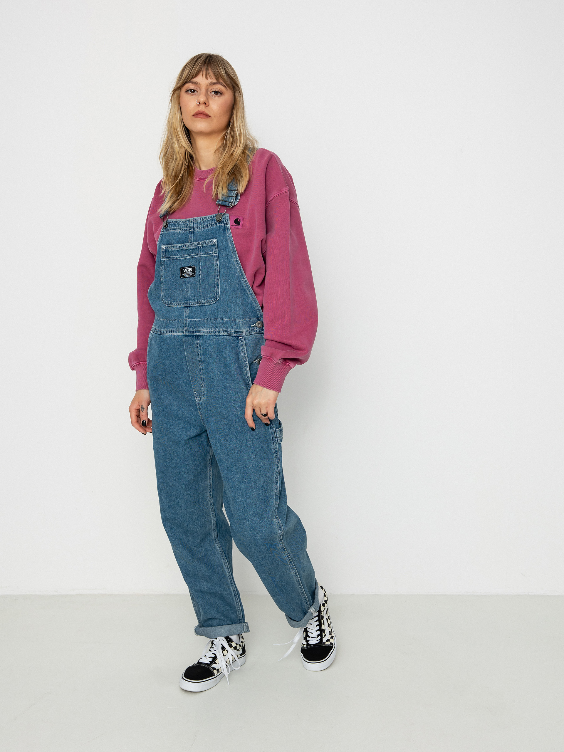 Vans Pants Groundwork Denim Overall Wmn (stone wash)