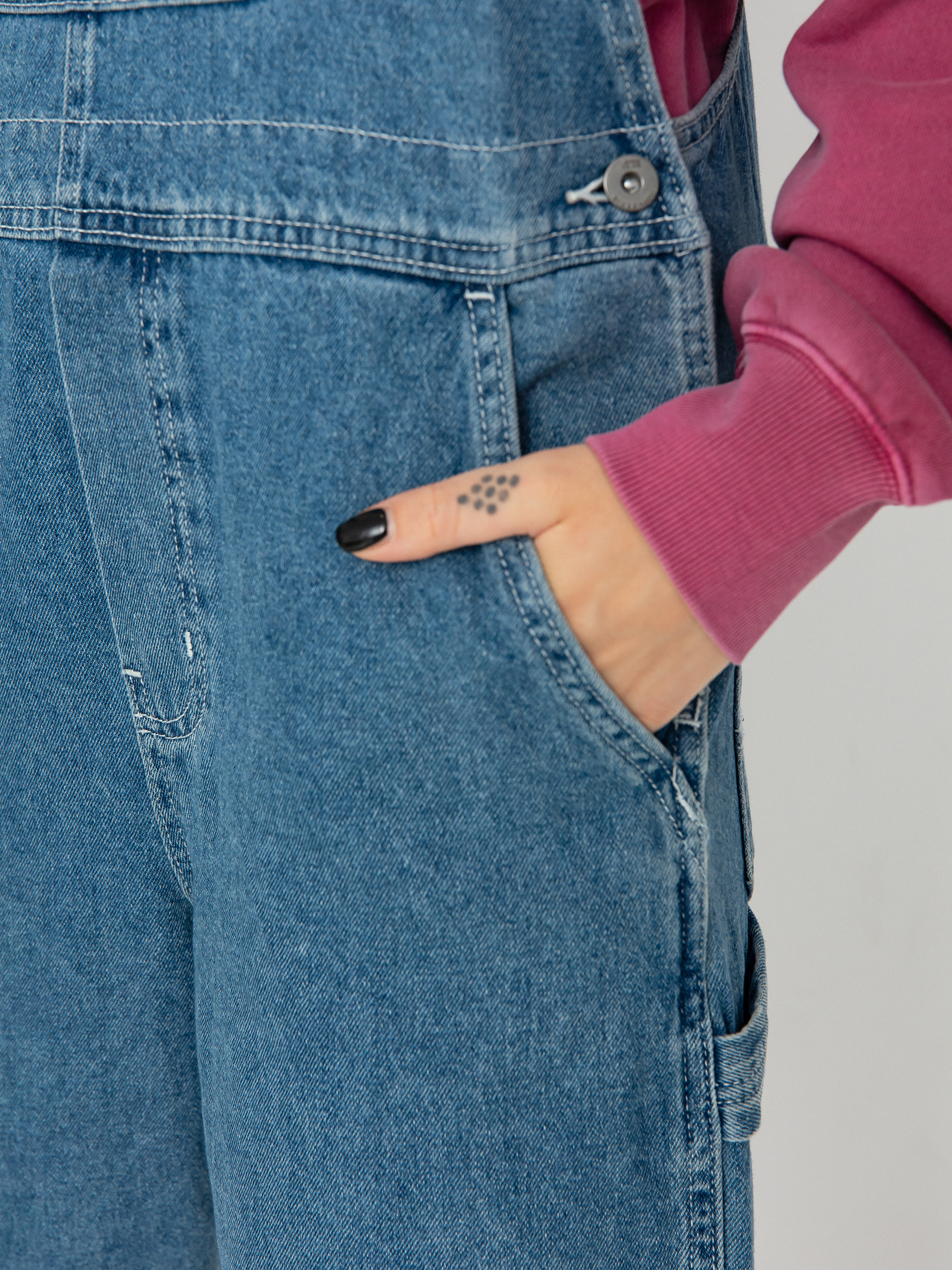 Vans Pants Groundwork Denim Overall Wmn (stone wash)