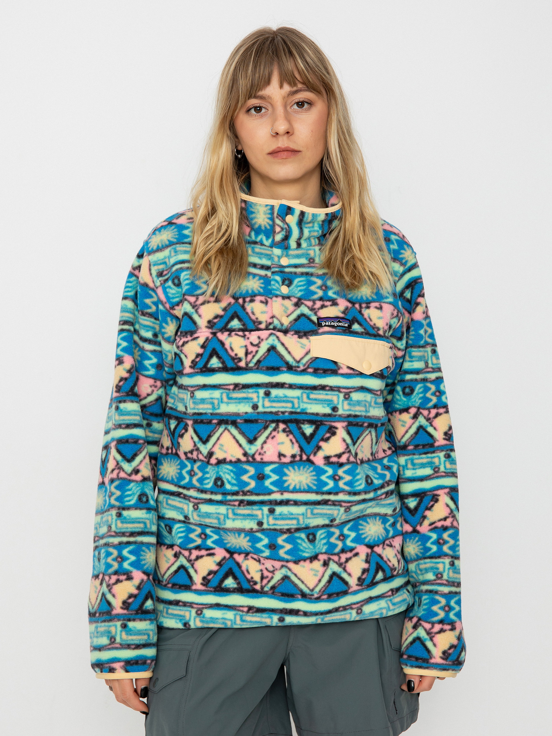 Patagonia Lightweight Synch Snap T Wmn Fleece Jacke Blau (high