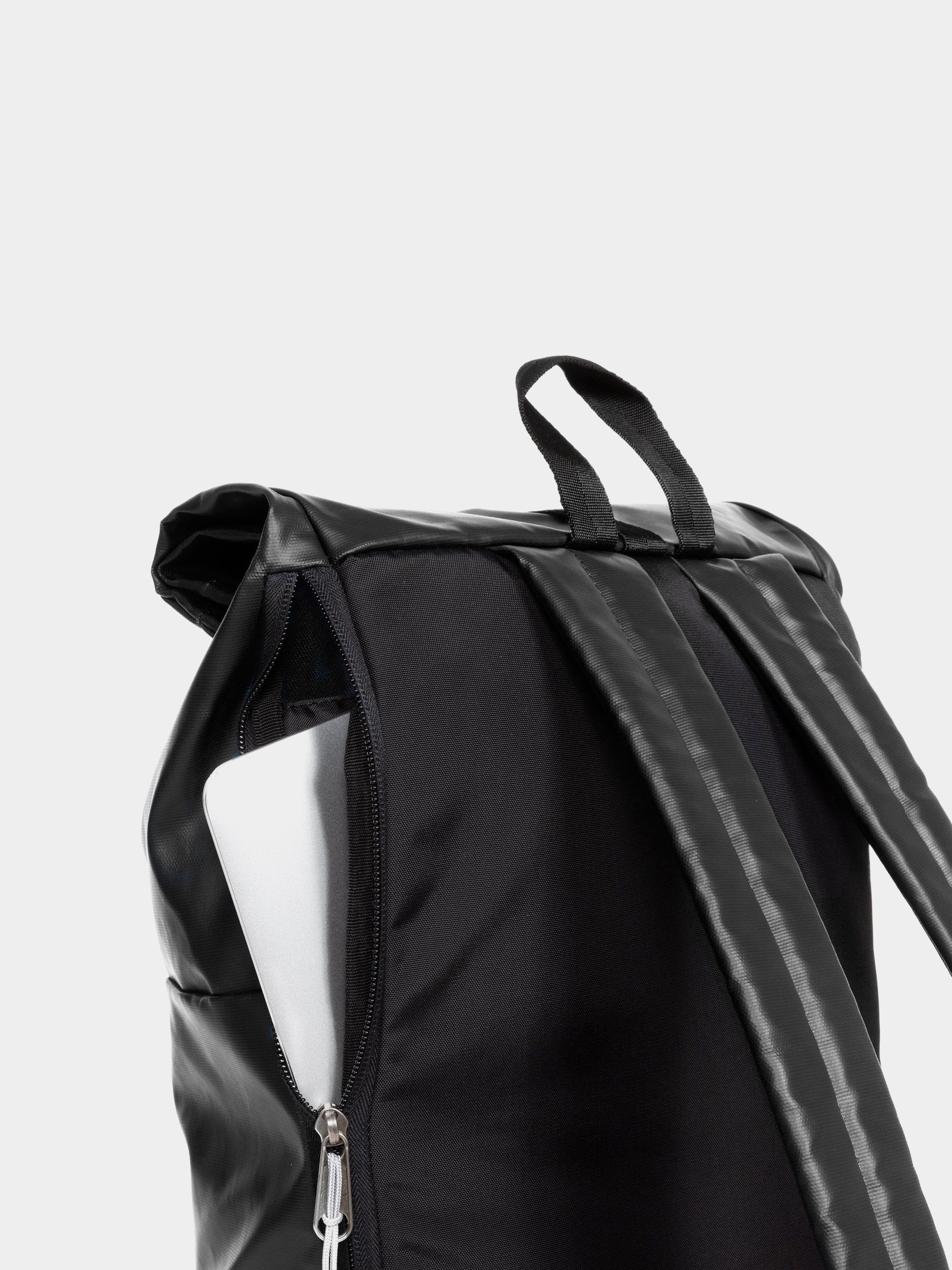 Eastpak black leather backpack best sale