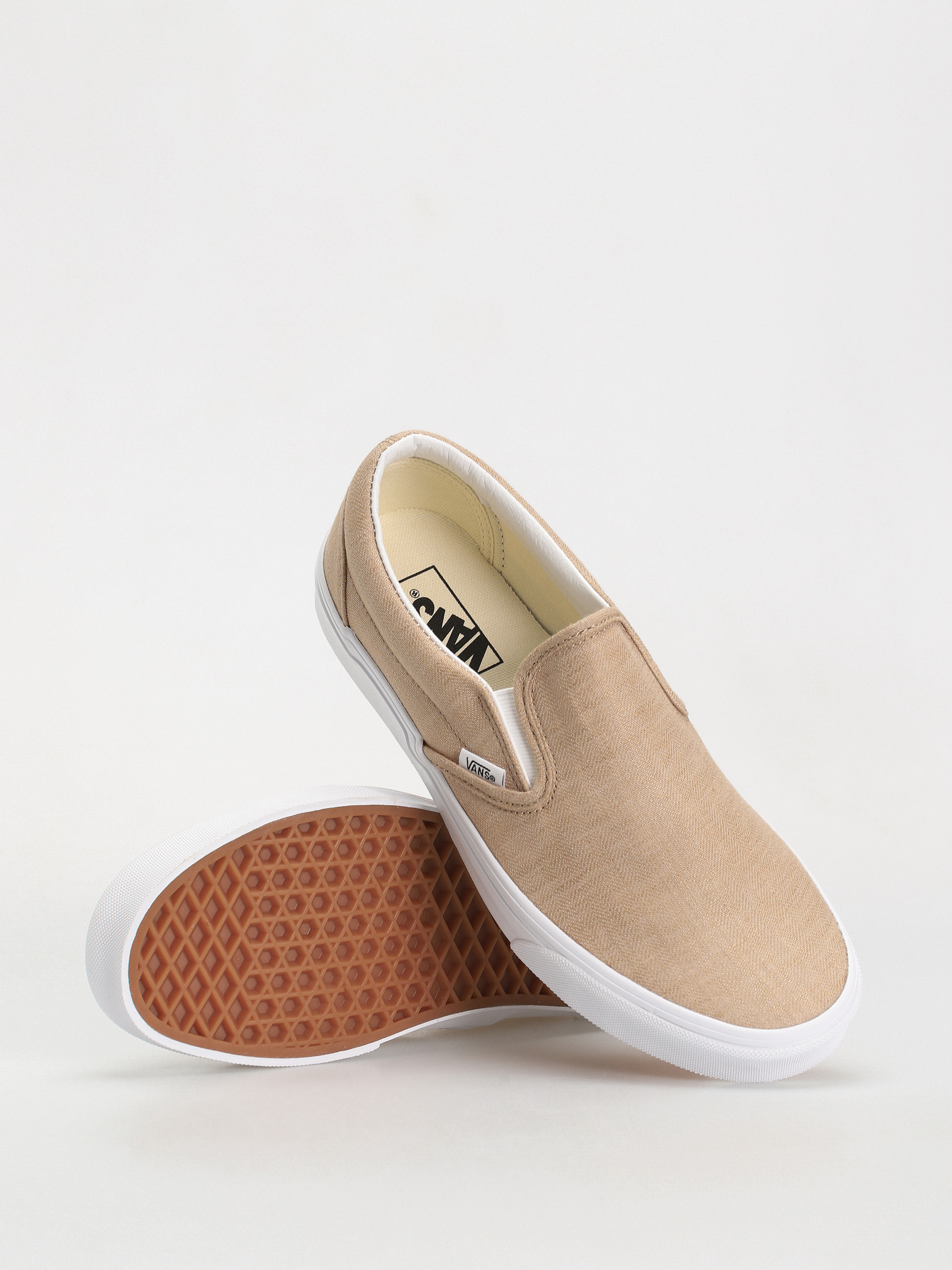 Vans Shoes Classic Slip On brown summer linen incense